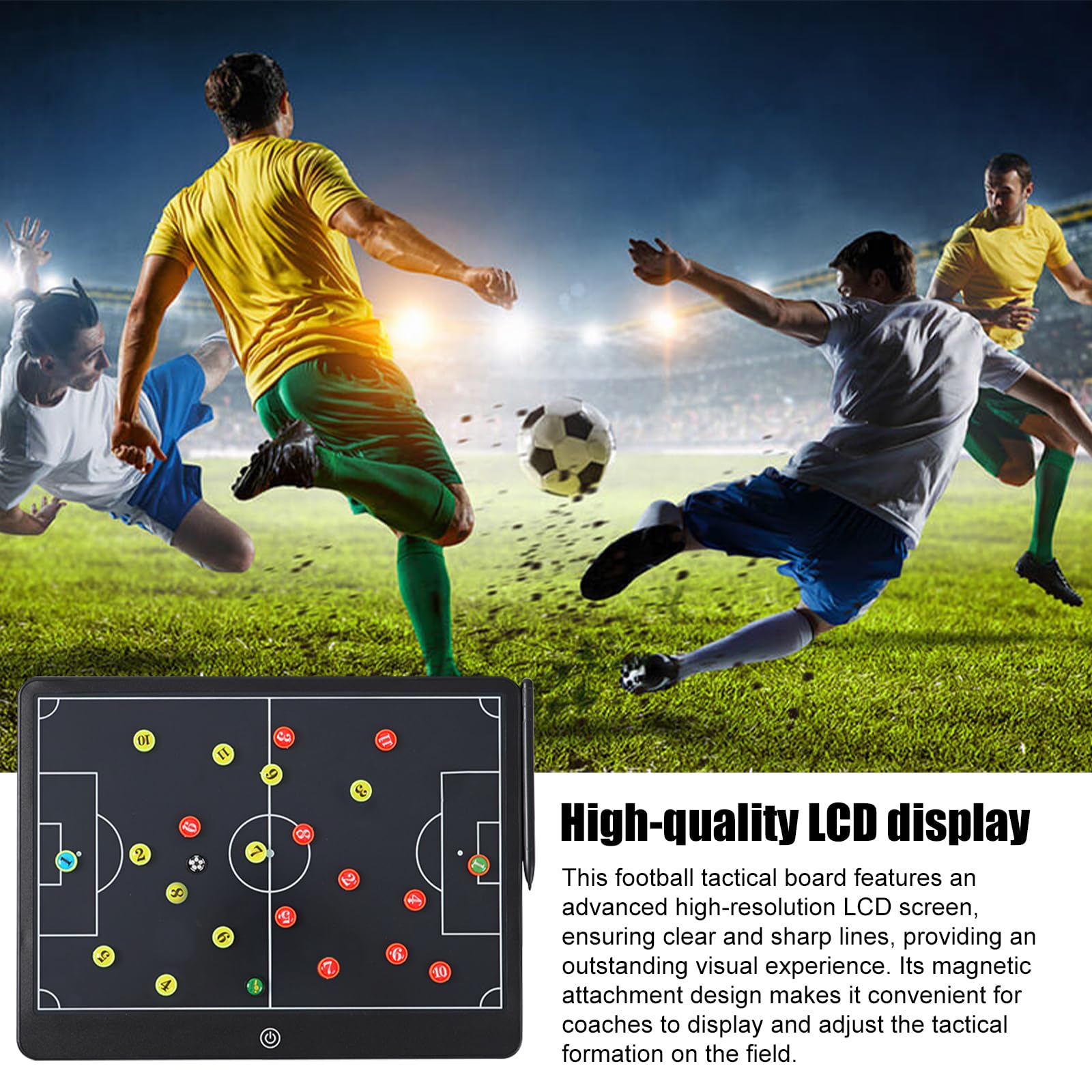 Tablero De Tácticas Electrónico Pizarra Futbol Entrenador LCD Con Pegatinas Magnéticas