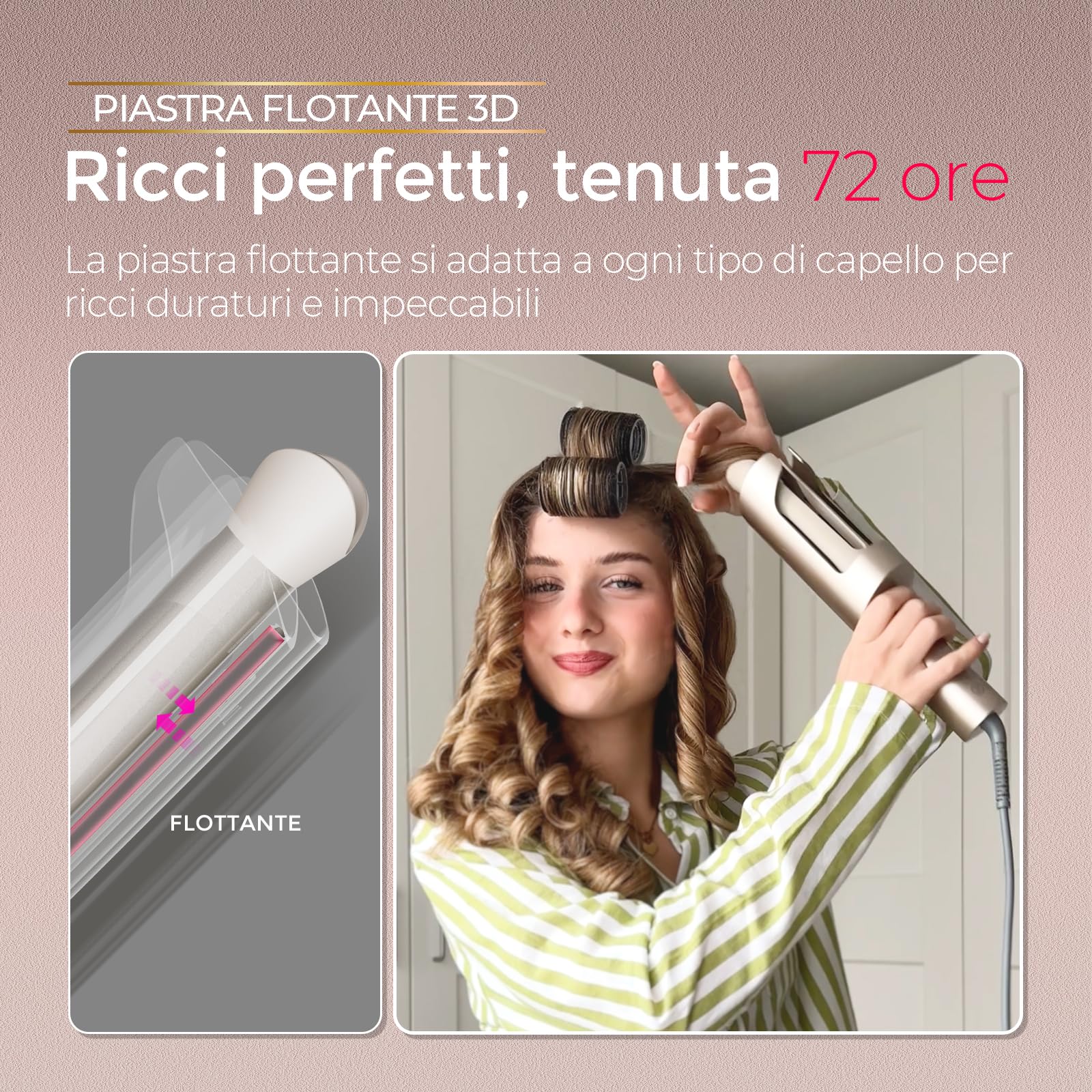 Arricciacapelli Automatico Professionale + Ionic Plus Piastra per Capelli Professionale