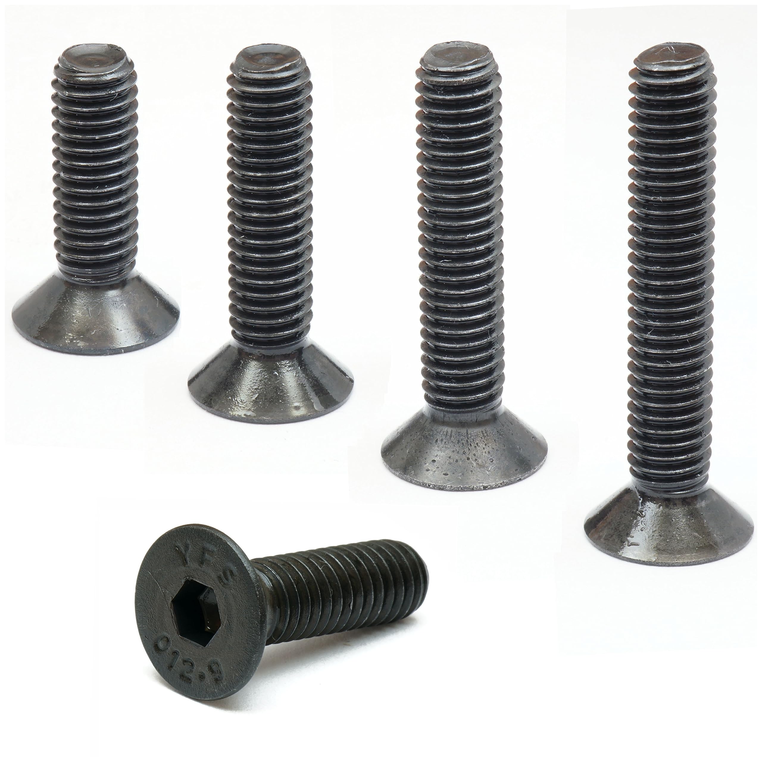 MonsterBolts - M6 x 15mm Flat Head Socket Cap Screws, DIN 7991, Alloy Steel, Black Oxide, 50 Pack