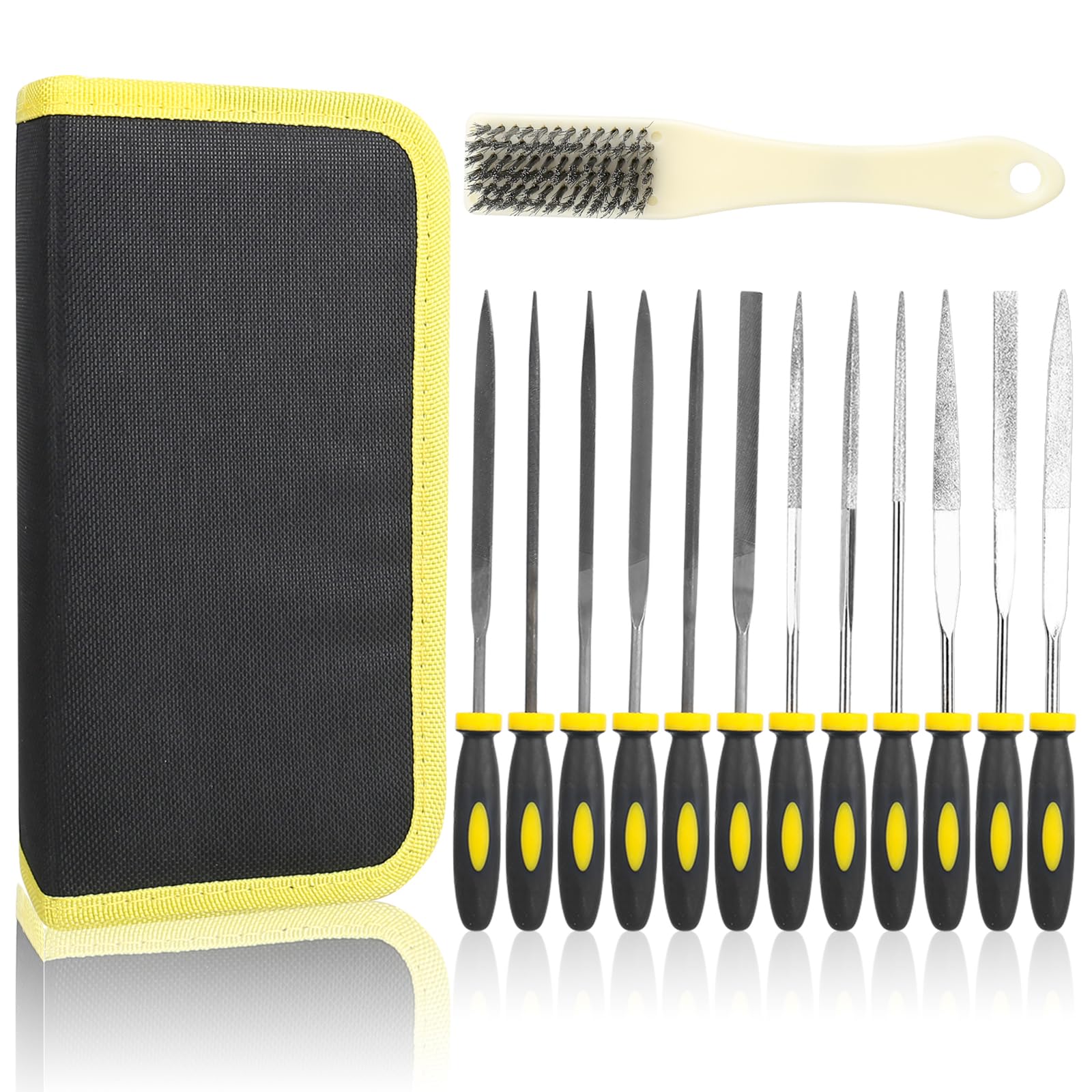 Set De 13 Limes à Aiguille Professionnelles - Pour Métal, Bois, Plastique - Avec Lime Diamant Et Sac De Rangement