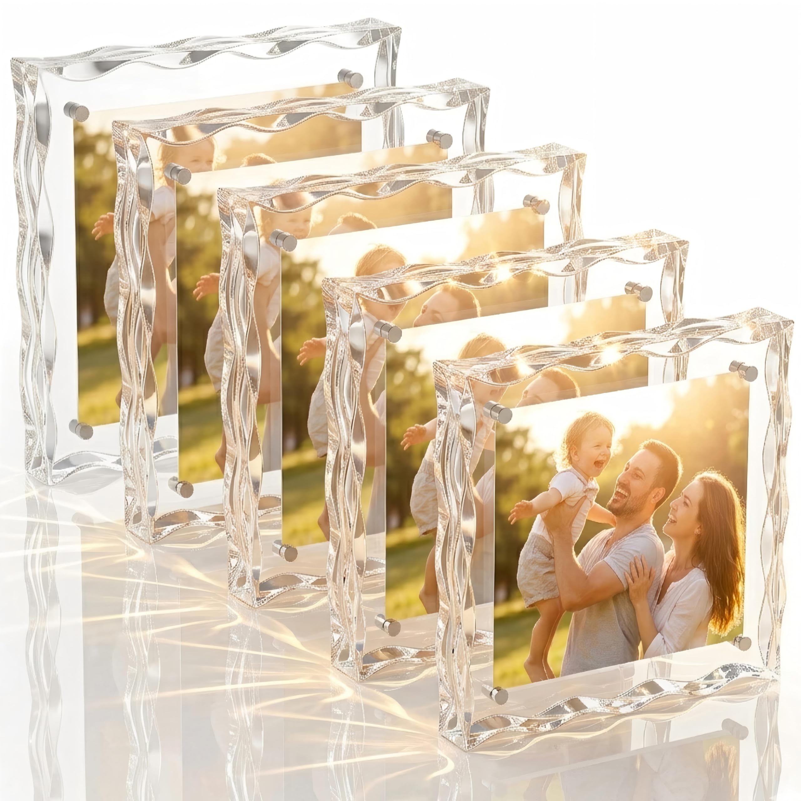Cadre photo magnétique transparent pour illuminer votre buffet de salon chic