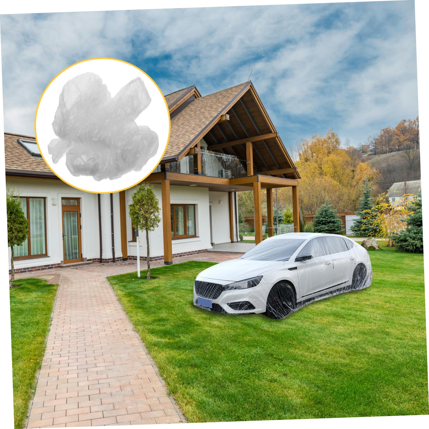 CHILDWEET Weather Car Protective Cover Outdoor Car Body Cover for Suvs and Automobiles and Hail Pe Film — view 6