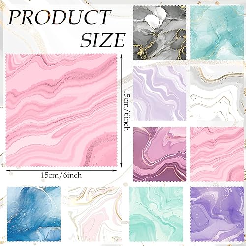 Miniatura 2 de Sinmoe 20 paños de limpieza de microfibra con diseño de mármol, paño de microfibra suave, regalos multicolor, toallitas limpiadoras para lentes,