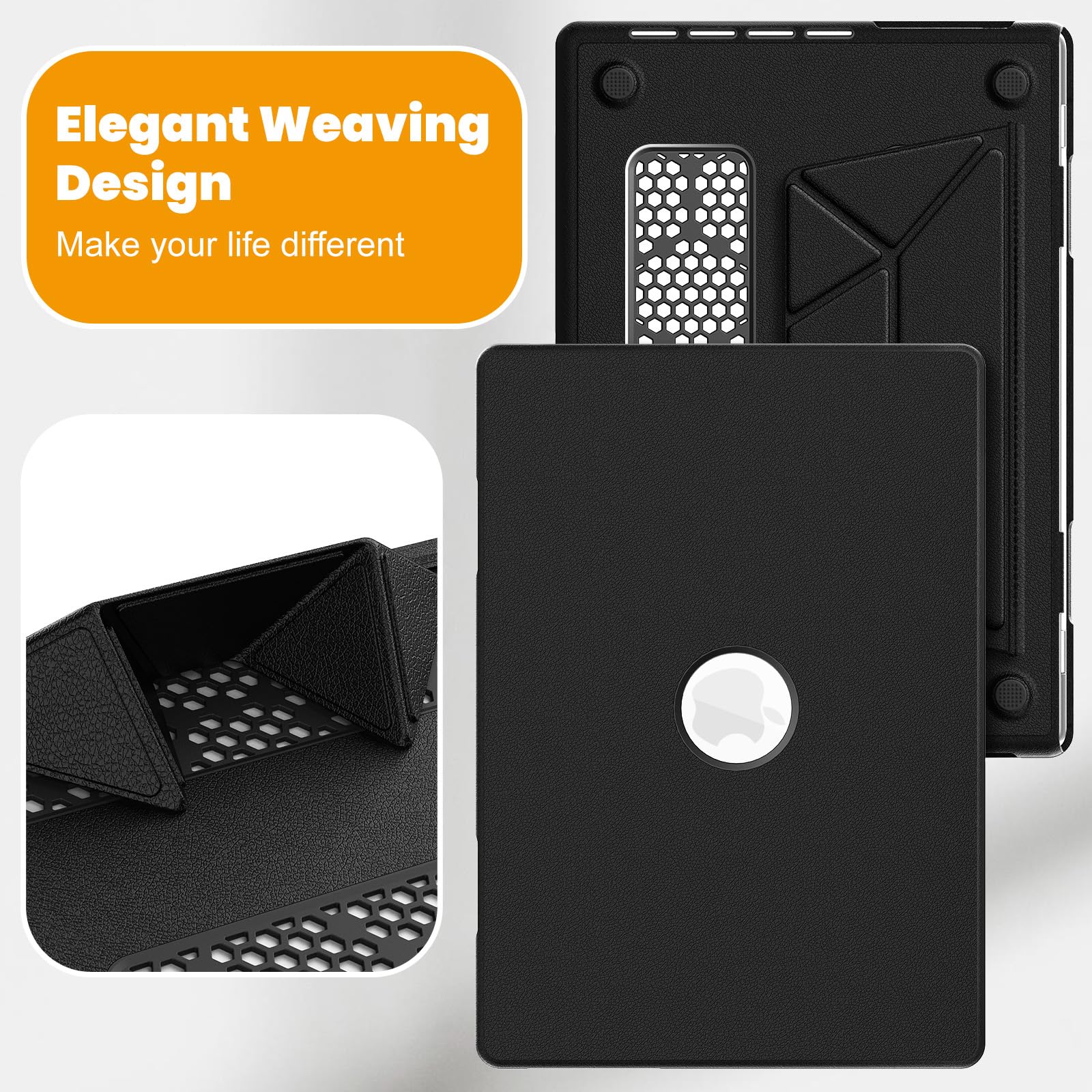 KAIJIAbox Funda compatible con MacBook Pro de 14 pulgadas M5-M1 2026-2021, color negro | Kit 4 en 1 de piel rígida con soporte, cubierta para teclado, alfombrilla de mouse, antigrietas, antiarañazos, antihuellas