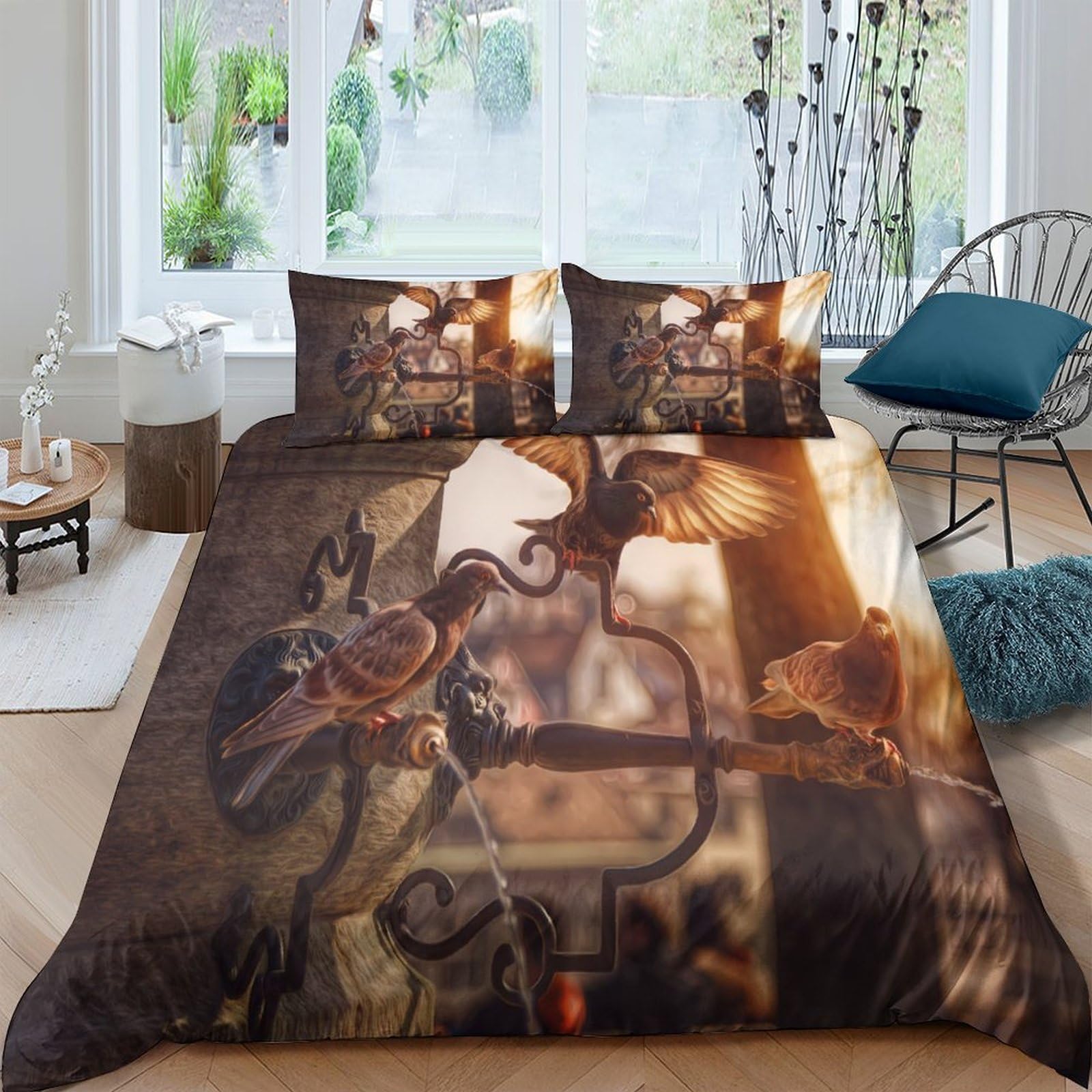 Ctjqhvkz Style-6 3D Printed Steampunk Fantasy Fitted Sheet Microfiber Brown Artistic Bed Cover For Bedroom Guest Room Decor Protection Single（135X200cm）