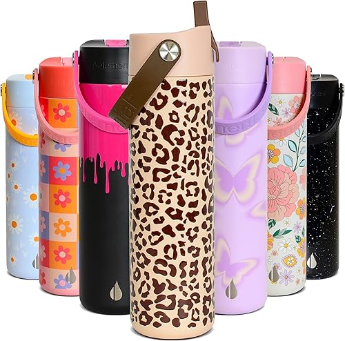 Miniatura 105 de Elemental Botella de agua aislada de 40 onzas con pajilla, botellas de agua con núcleo de acero inoxidable 100% a prueba de fugas para viajes,