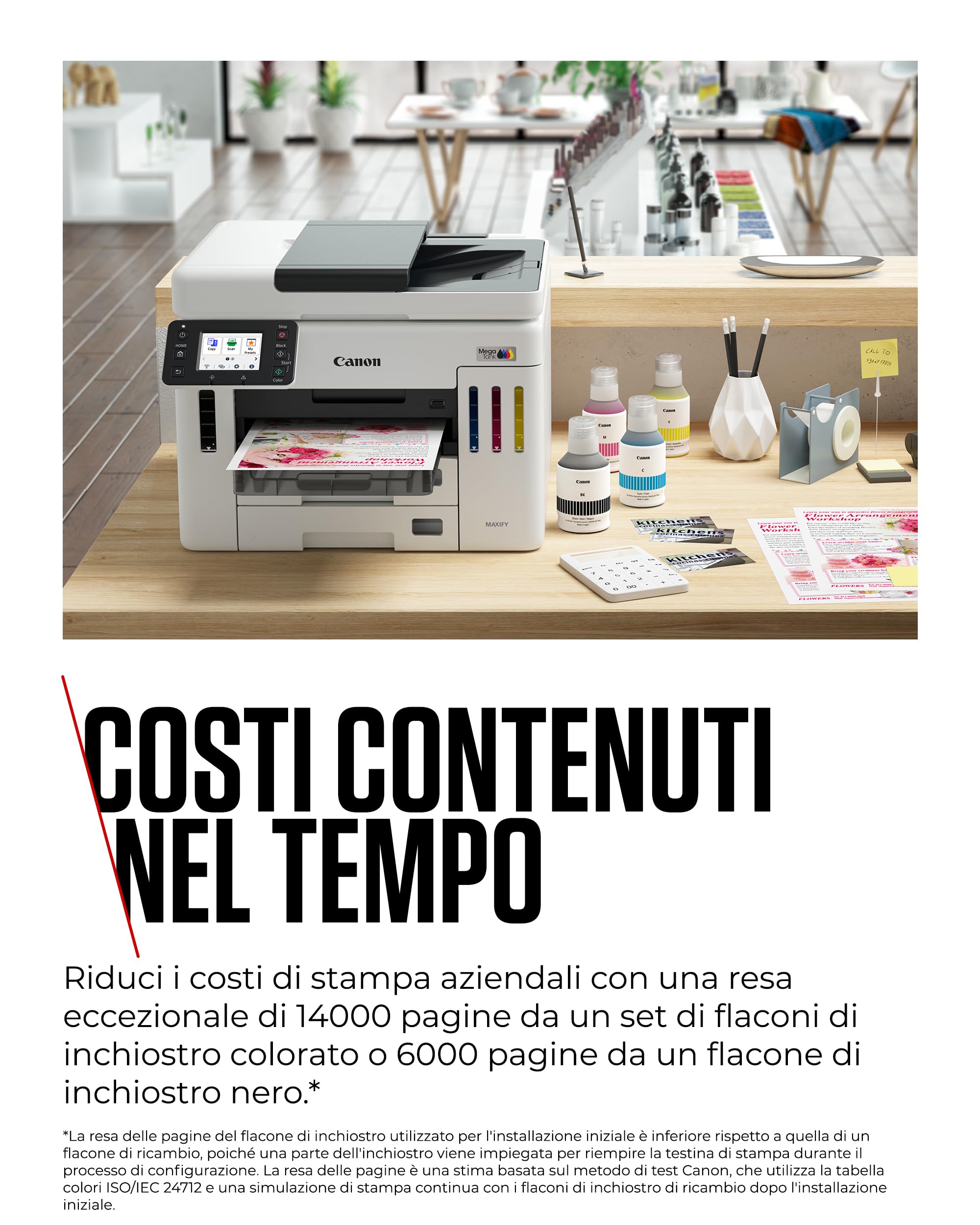 Canon MAXIFY GX7150 Stampante Multifunzione Ufficio Compatta con Scanner MegaTank Wireless Ethernet USB