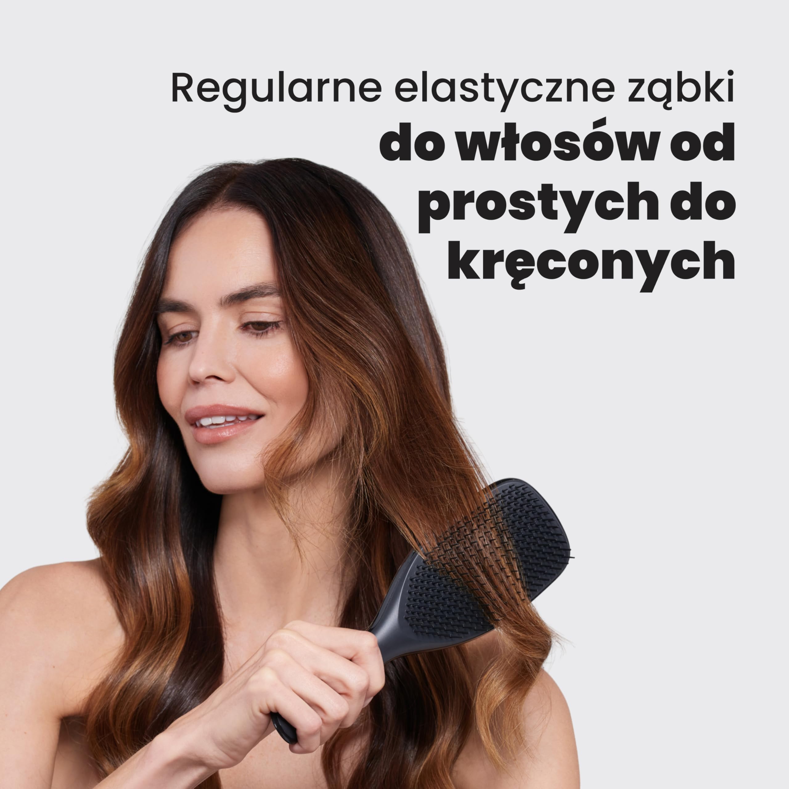 Tangle Teezer Ultimate Detangler - Szczotka do rozczesywania do gęstych, lokowanych i długich włosów - Dwupoziomowe ząbki zmniejszają łamliwość i eliminują splątania - Czarny połysk
