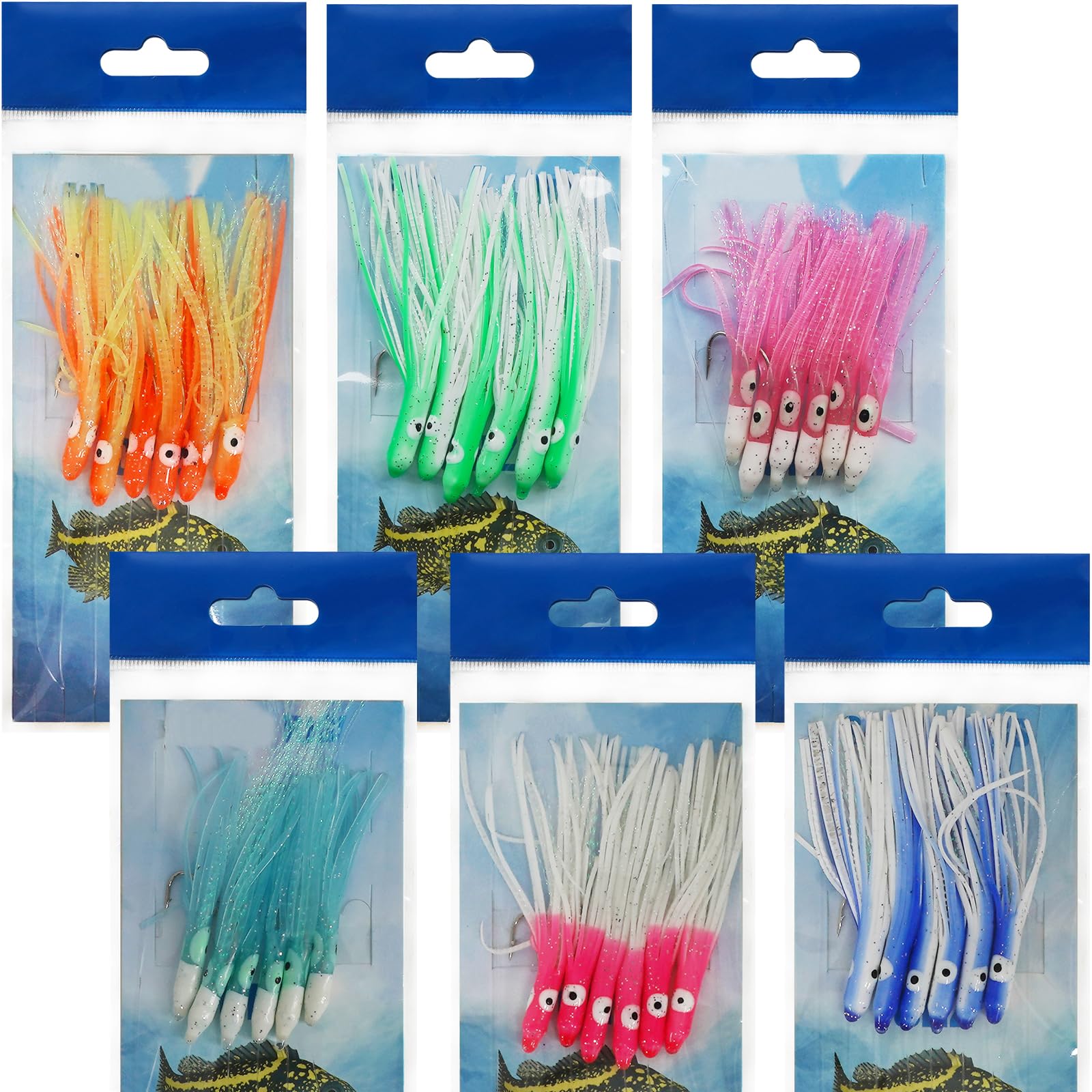 20 Esche Soft Lure Polpo Calamaro Hootchie | Luengo Multicolore 3.54 | Pesca In Acqua Salata