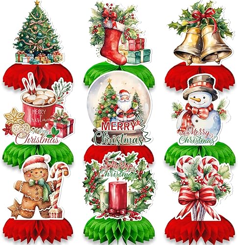 9 piezas de decoraciones de panal del día de San Patricio, centros de mesa de temática irlandesa surtidos con duendes, ollas de oro, tréboles y