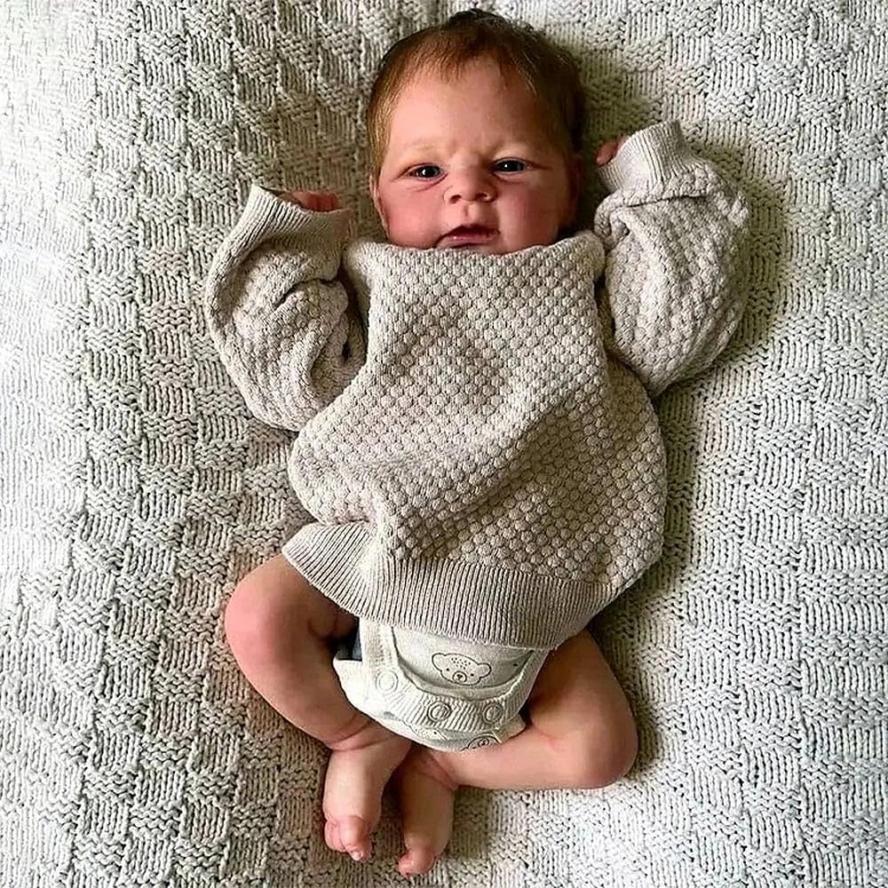 Anano Reborn Baby Lebensecht-45CM Reborn Baby Junge Waschbar Realistisch Puppe Echt Wie EIN Baby Reborn Puppen Lebensechte Babypuppen Mit Zubehör