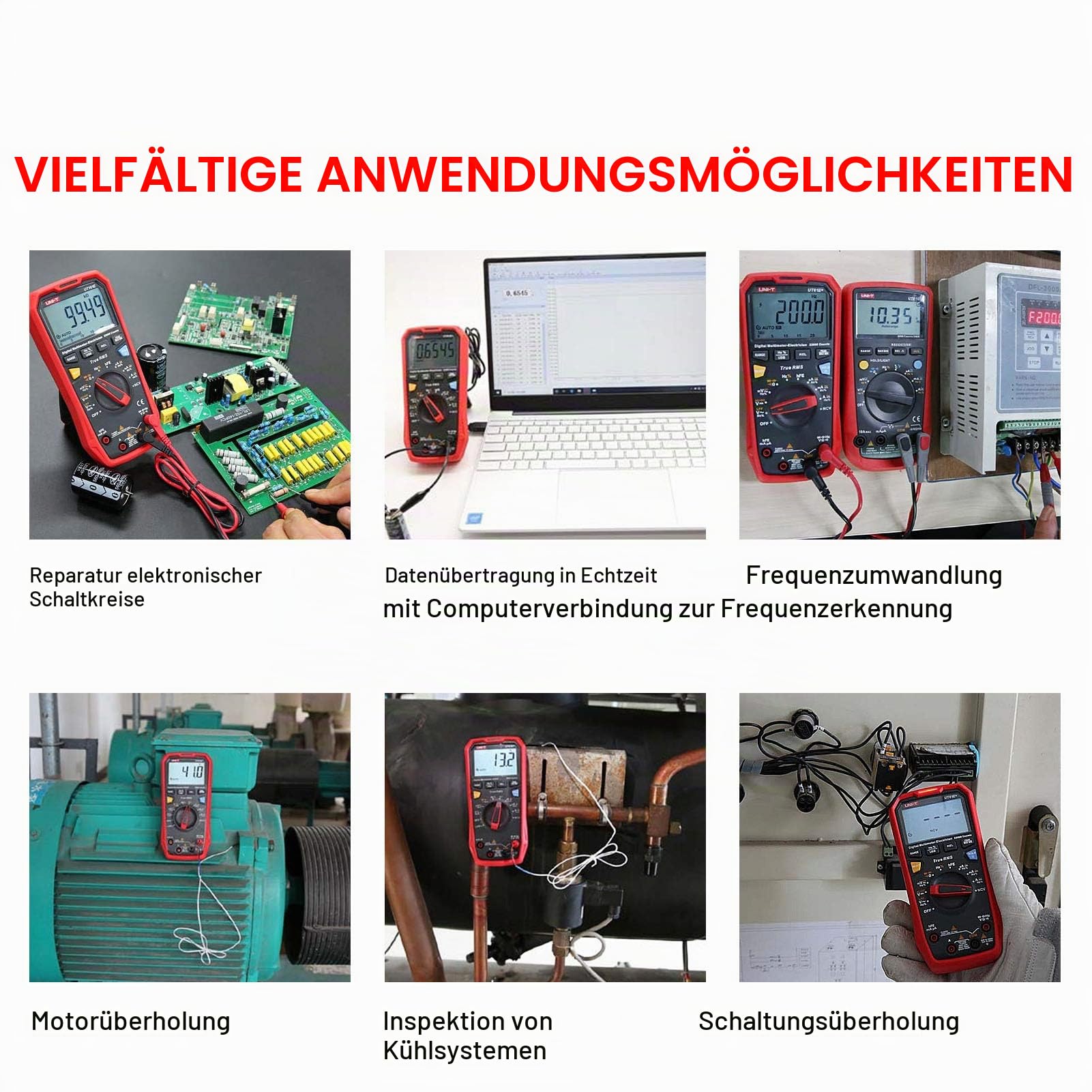 UNI-T UT61D+ 1000V 20A Digital Multimeter 6000 Zählungen Wahr RMS AC/DC Stromspannung Aktuell Widerstand Kapazität Prüfer