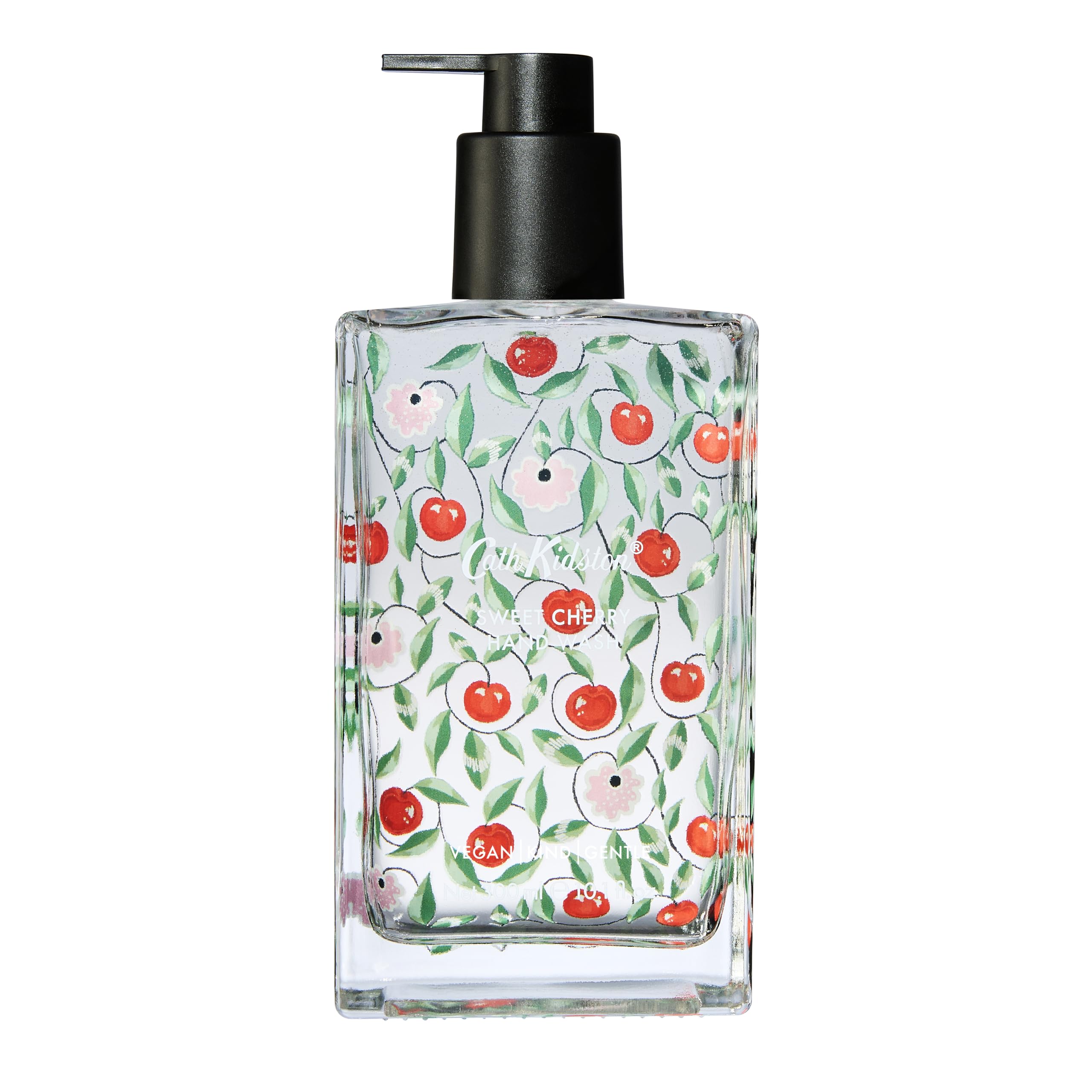 Cath Kidston Handwash 300ml In Glass, Scents of Sweet Cherry and Marshmallow, Moisturiser, Kitchen or Bathroom, Vegan and Cruelty Free, Beauty Gift, Christmas Stocking Filler