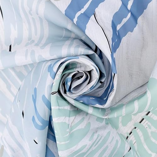 Miniatura 3 de Cortina de ducha náutica de coral, conchas marinas y estrellas de mar en tableros de madera rústica, cortina de ducha con ganchos, juego de cortinas