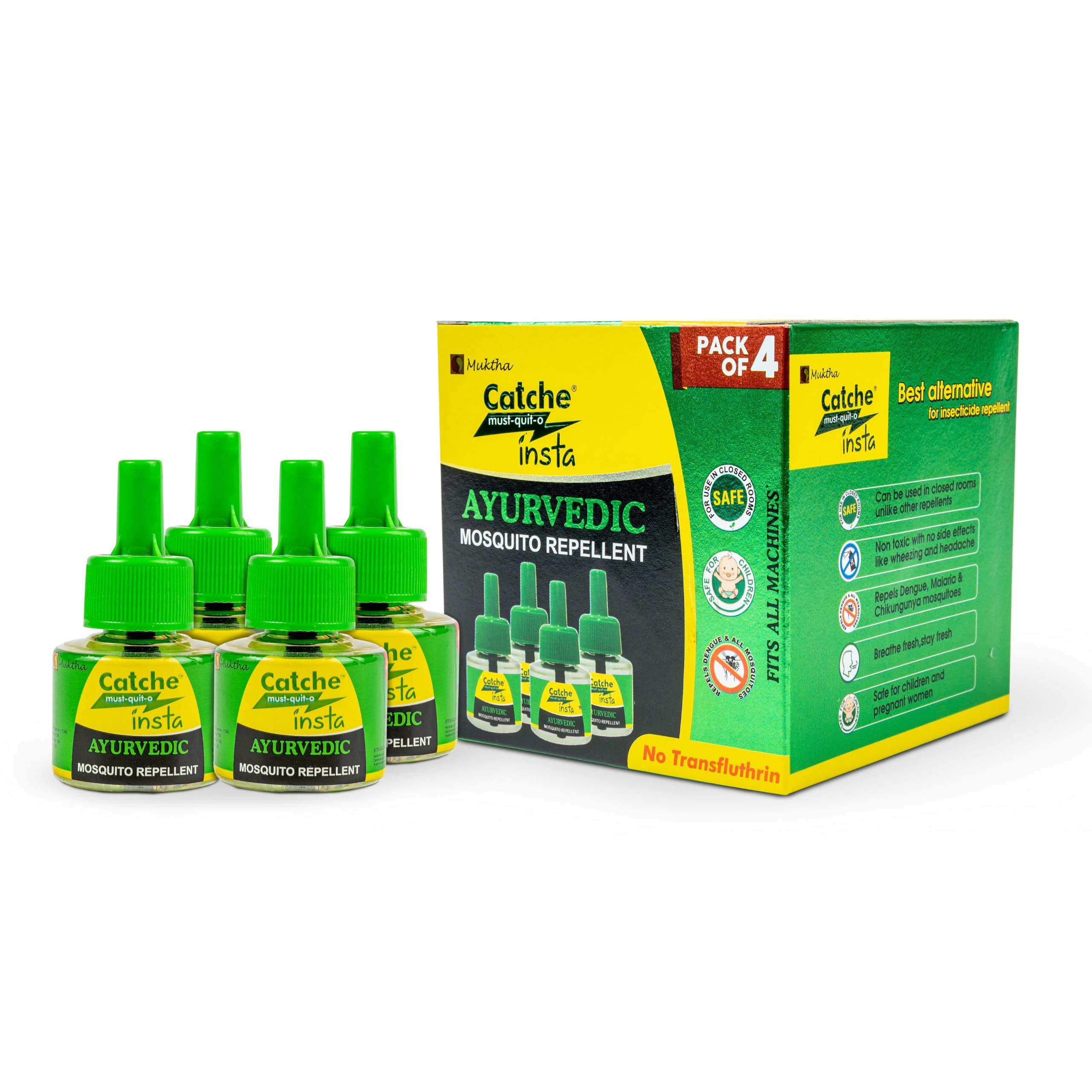 Catche Must-Quit-O Insta Ayurvedic Mosquito Repellent 45ml Refill (Pack of 4) | AYUSH Approved & Transfluthrin-Free | Non-Toxic Protection Against Dengue & Malaria | Safe for Kids & Pregnant Women-image-16