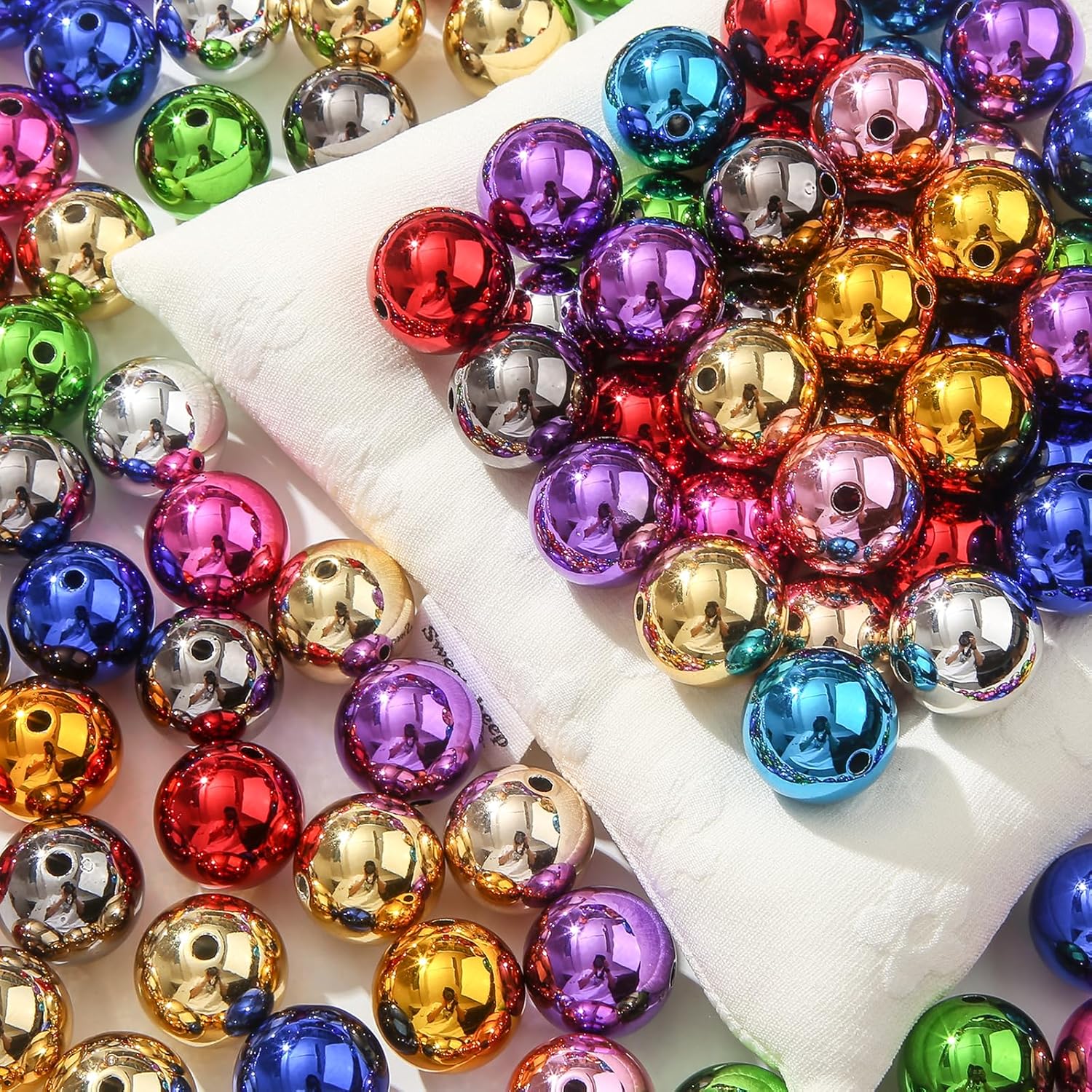 20mm UV Color Beads 100pcs Chunky Bubblegum Bead Disco Shine Disco Ball Beads for Jewelry Making Bracelet Necklace Craft Making Supplies(uv Color) - Image 6