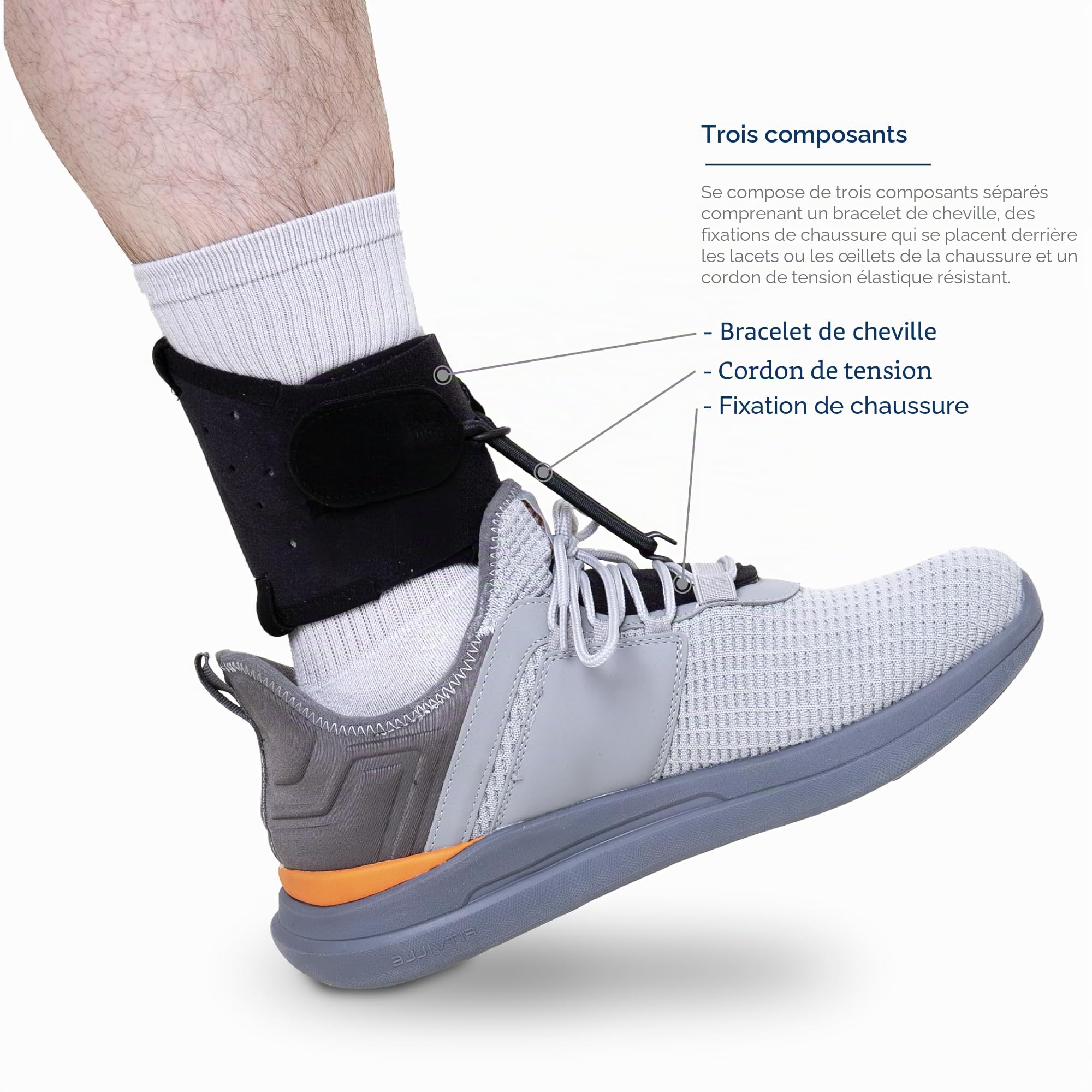 La révolutionnaire orthèse de cheville « Boxia » pour la paralysie flasque, le pied tombant - Noire - Appareil médical de classe 1 (fourni au système de santé publique du Royaume-Uni), noir, XS