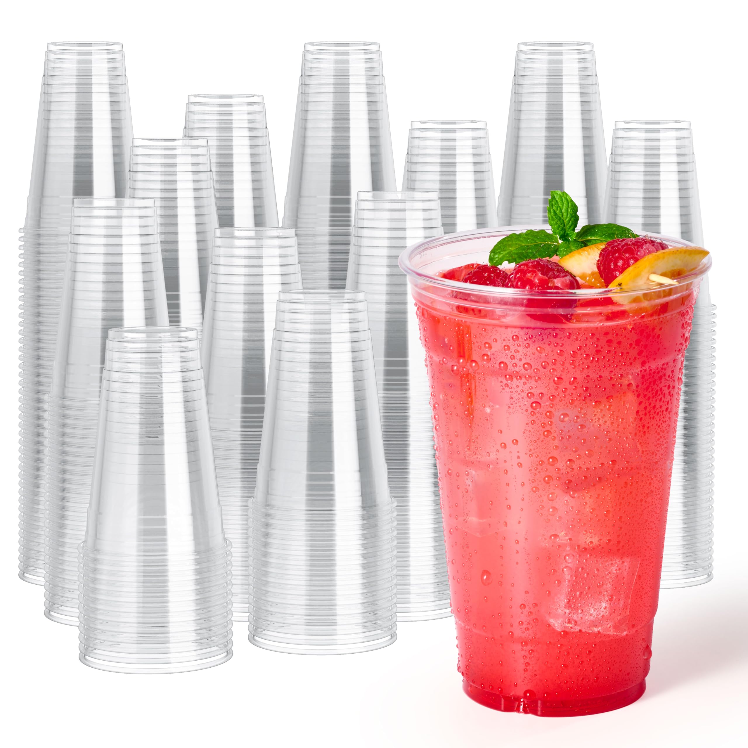 JOLLY CHEF 9 oz Plastic Cups, 600 Pack Clear Disposable Drinking Cups — Amazon image 10