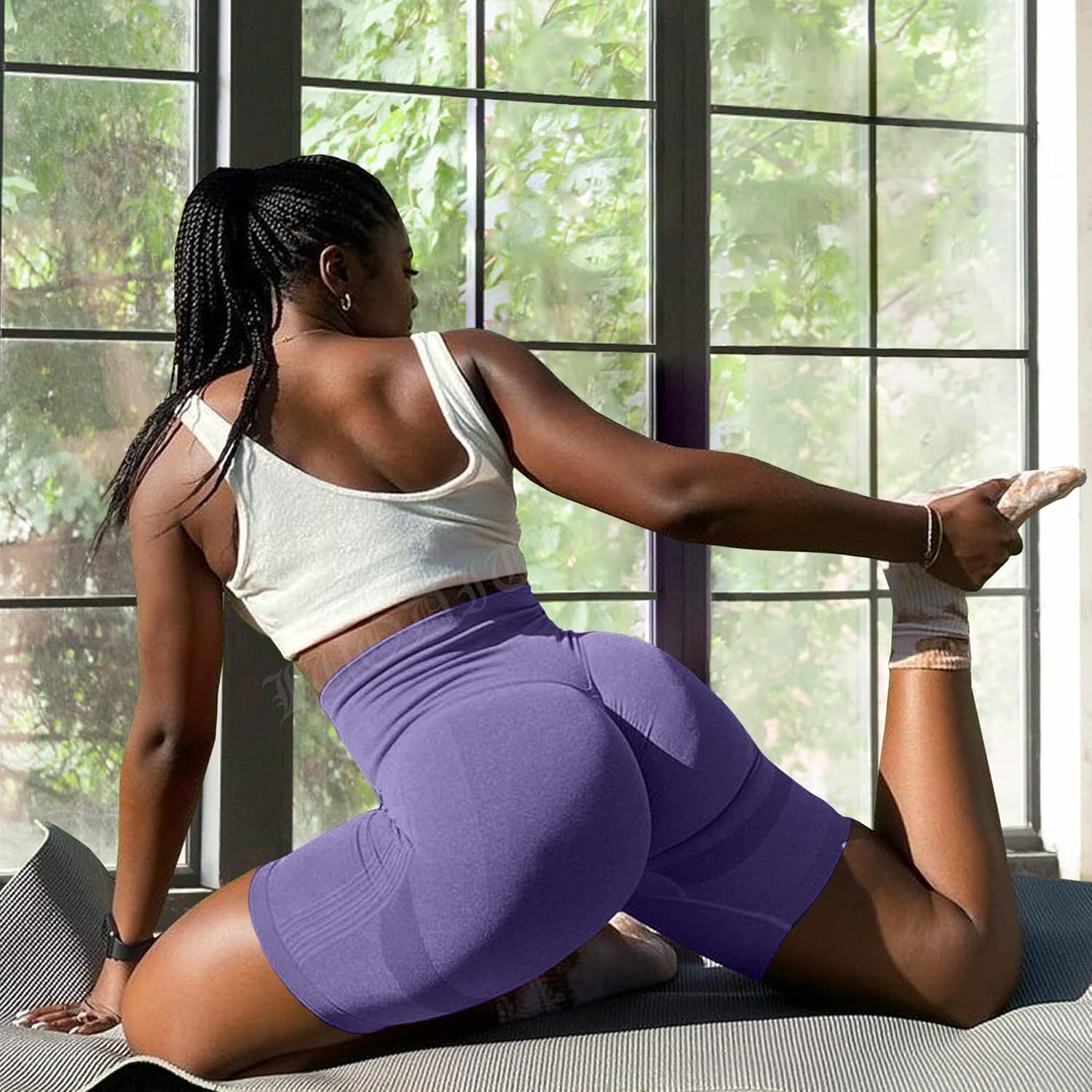 Scrunch Butt Lifting Shorts for Women Workout Gym Smile Contour Seamless Leggings High Waist Ruched Booty Yoga Shorts - Image 3