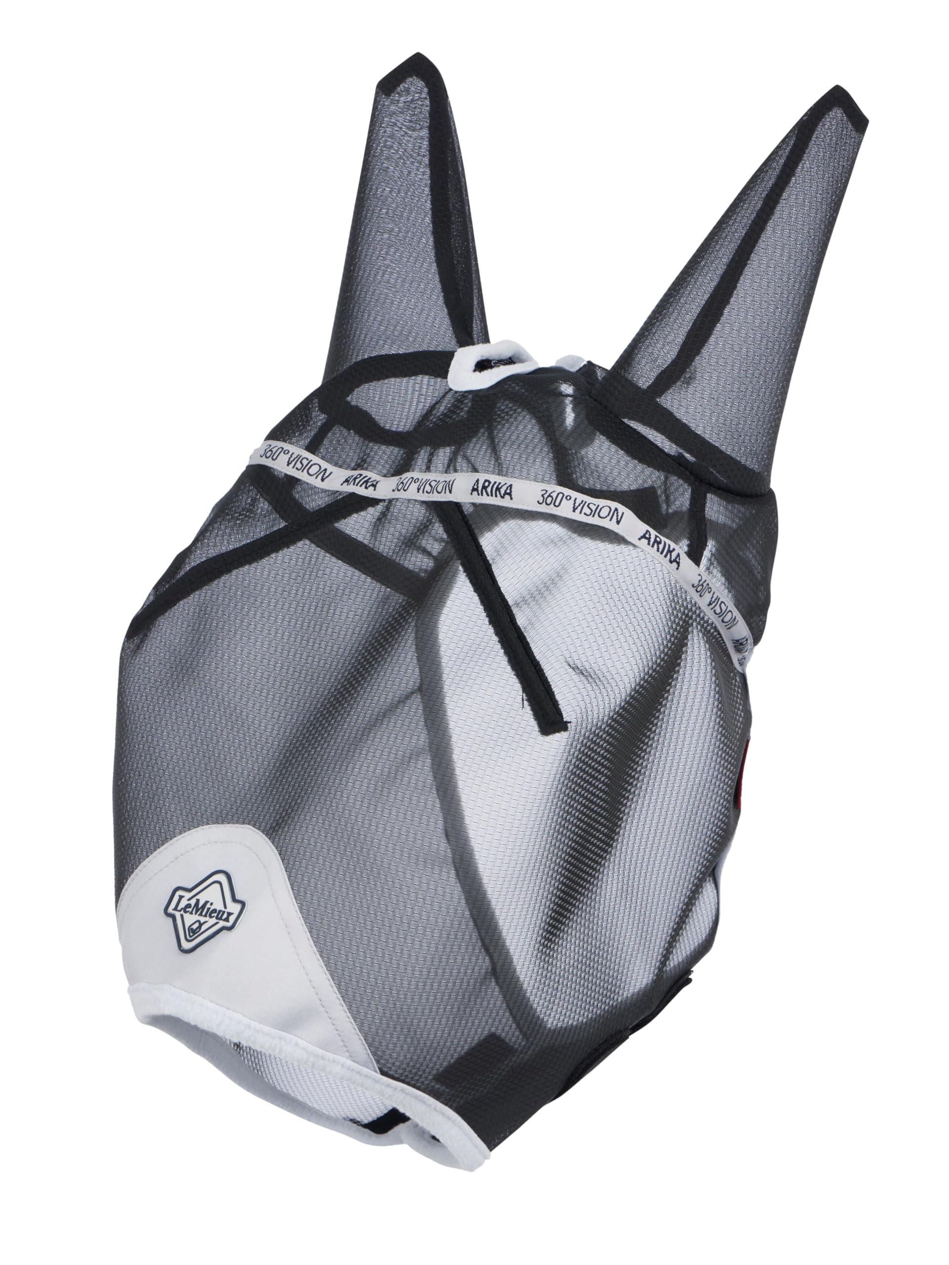 LeMieux 360 Vision Half Fly Mask - Stands Away From Face - Mesh Ears - Grey - XSmall