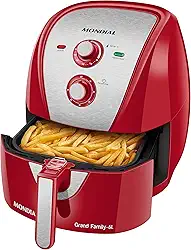 Fritadeira Sem Óleo Air Fryer 6L, Mondial, Vermelho/Inox, 1900W, 110V - AFN-60-RI