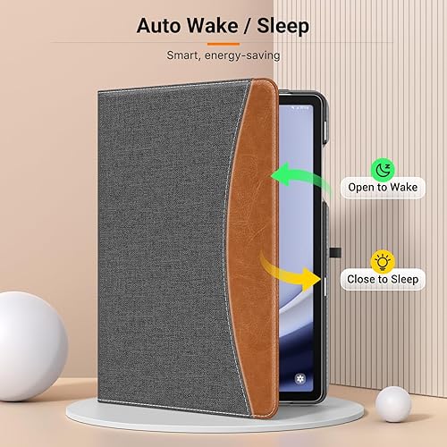 Miniatura 3 de MoKo Funda para Samsung Galaxy Tab A9 Plus de 11 pulgadas 2023 (SM-X210SM-X216SM-X218), piel sintética multiángulo de visión plegable con correa de