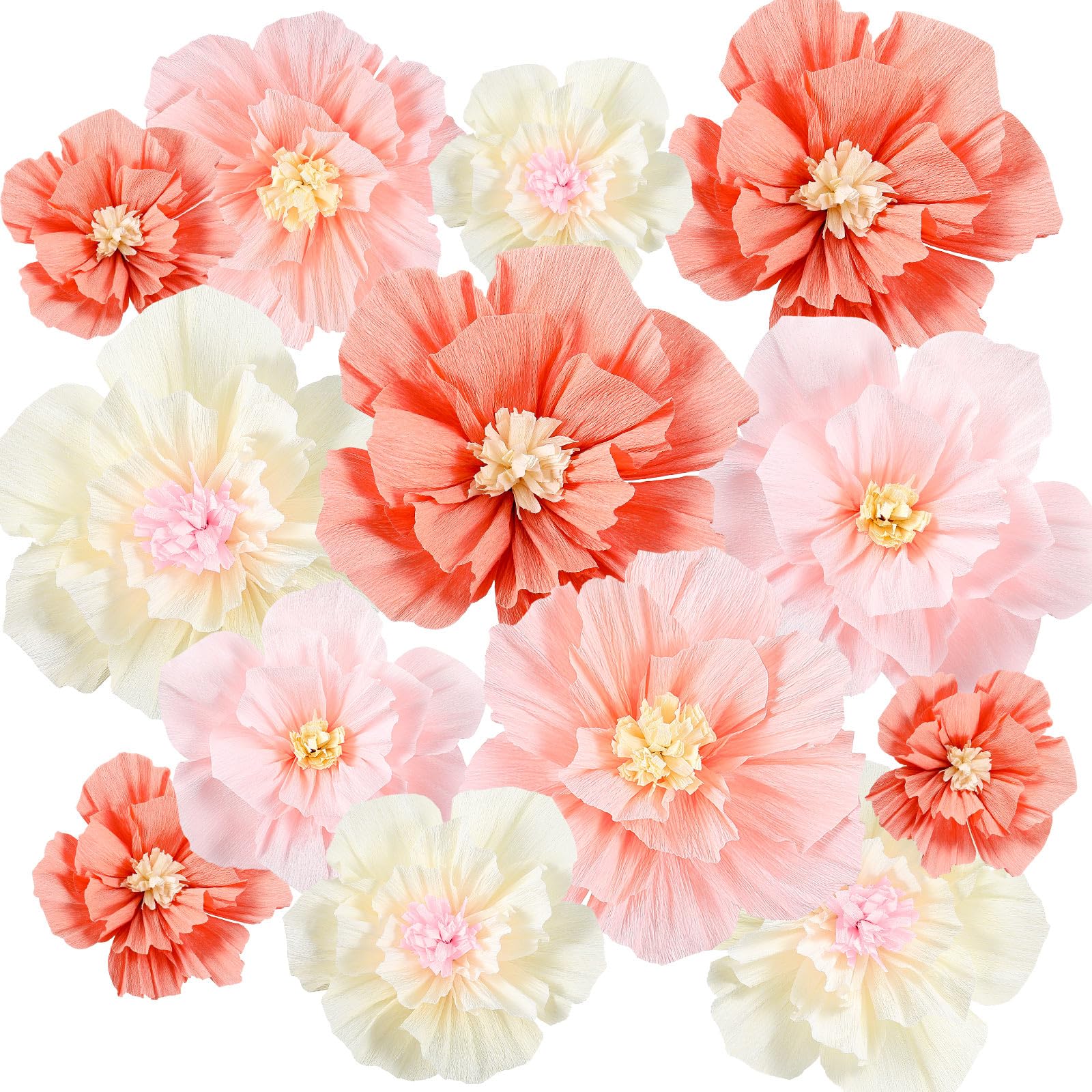 Photo 1 of Cholemy 36 Pcs Crepe Paper Flowers - Elegant Color