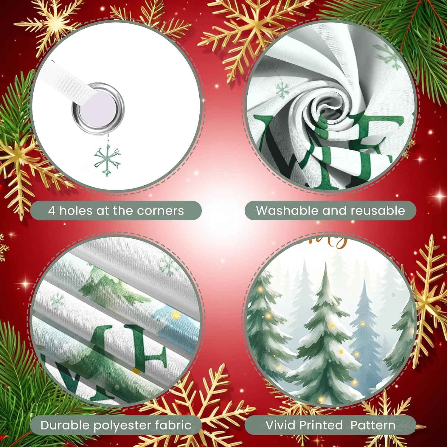 Merry Christmas Door Cover Christmas Tree Front Door Cover White Snow Elk Xmas Door Decorations Xmas Door Banner Sign Party Supplies Photo Booth Props for Indoor Outdoor Wall Home Holiday Winter