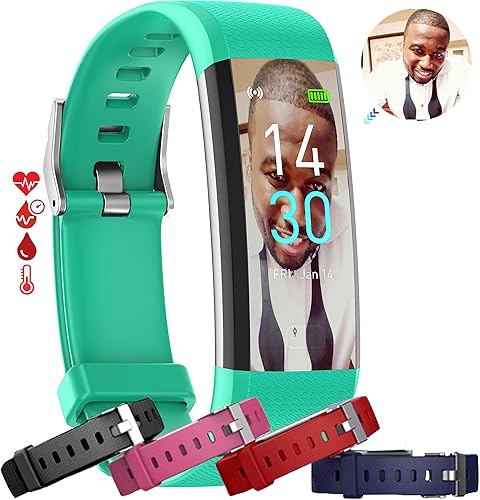 Monitor de actividad física 4 correas adicionales Presión arterial, frecuencia cardíaca, oxígeno en sangre, monitor de temperatura y sueño,