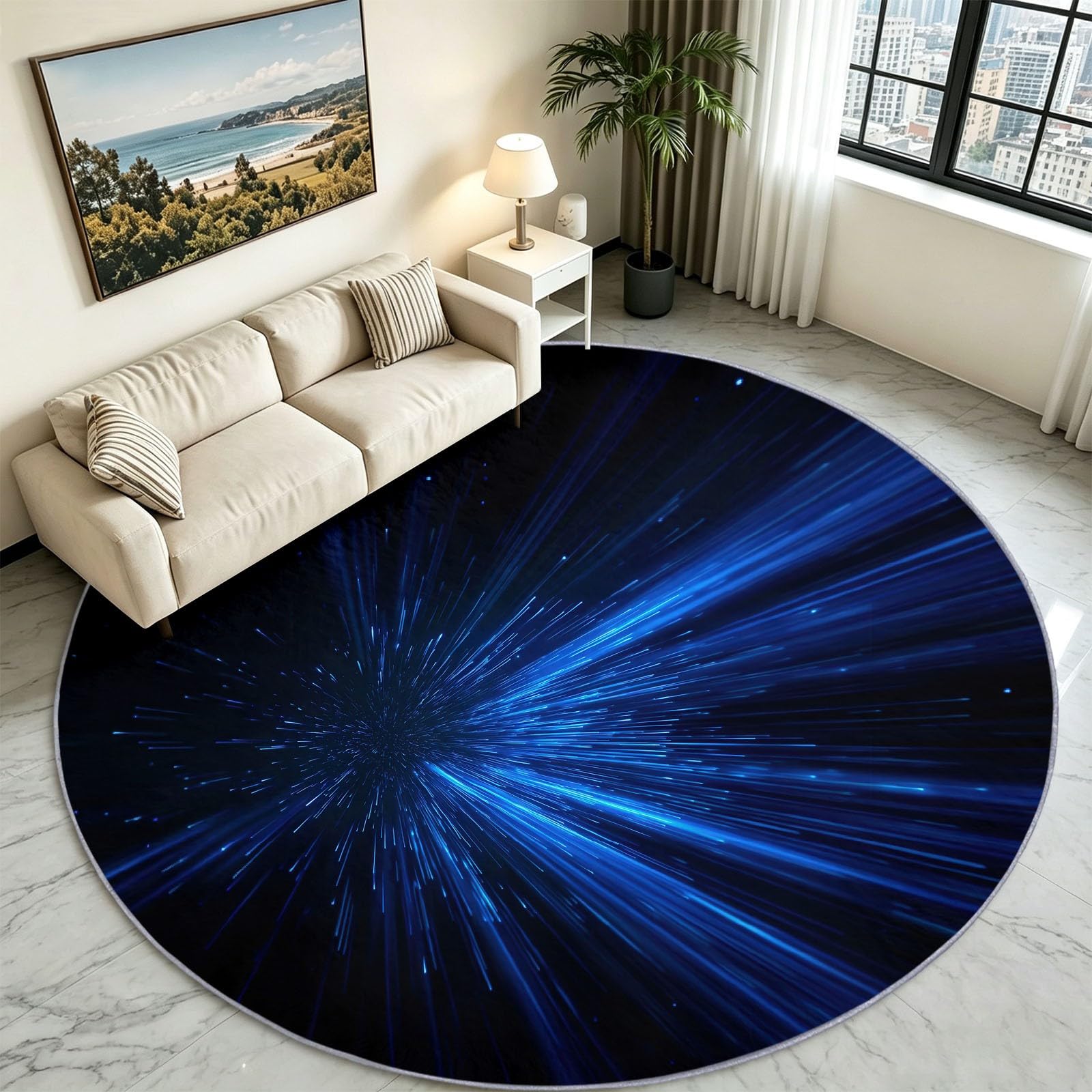 Générique Abstrakcyjny ScienceFiction Dywan do salonu 180 cm Okrągły Można