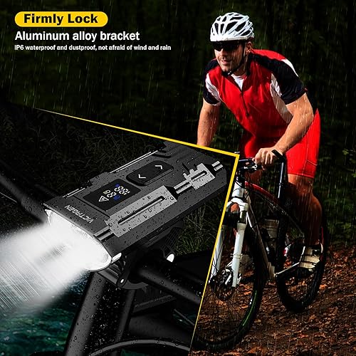 Miniatura 3 de Victagen Luces de bicicleta de 9000 lúmenes, faros de bicicleta de luces altas y bajas, luces de bicicleta súper brillantes, luces de bicicleta MTB
