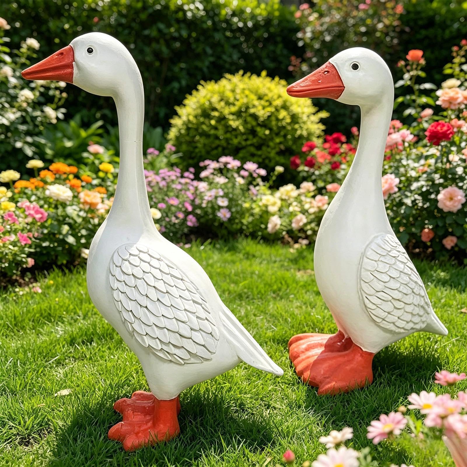 Oca da giardino 2 pezzi decorazione animale esterno