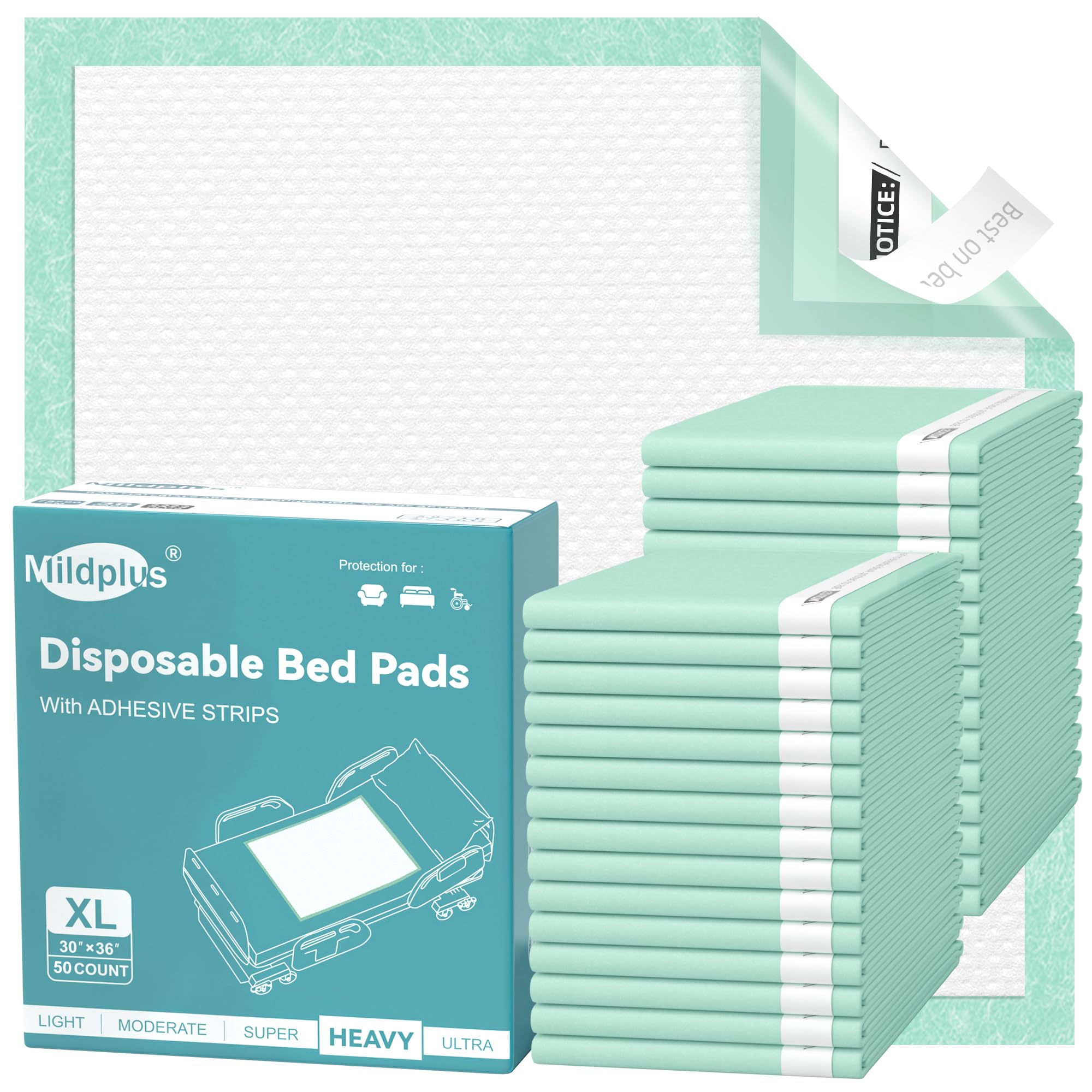 Photo 1 of MILDPLUS Disposable Bed Pads with Adhesive Strip 30" x 36" (50 Counts)