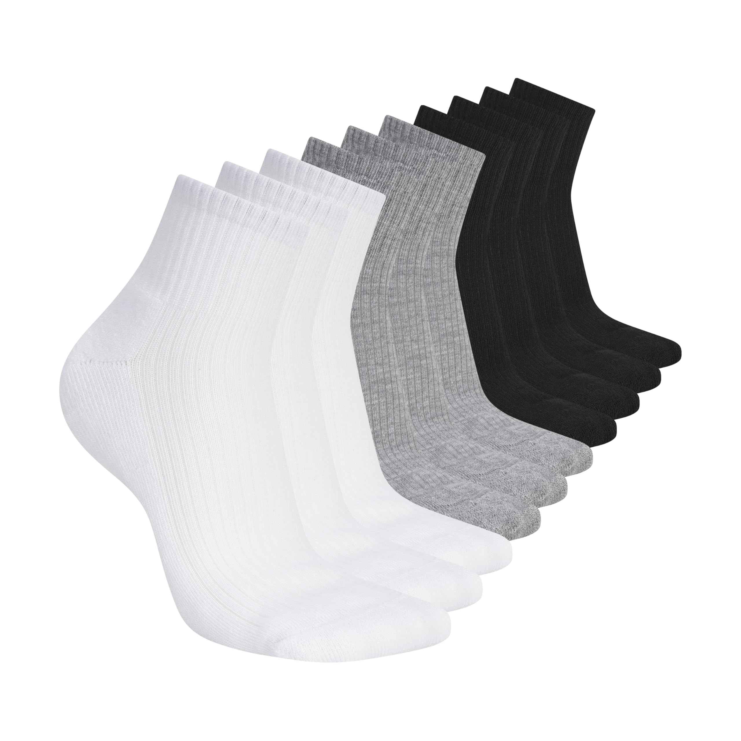 Skechers Women's 10-pack Half Terry Classic Quarter Crew Socks, Comfort-fit &amp; Cushioned Footbed