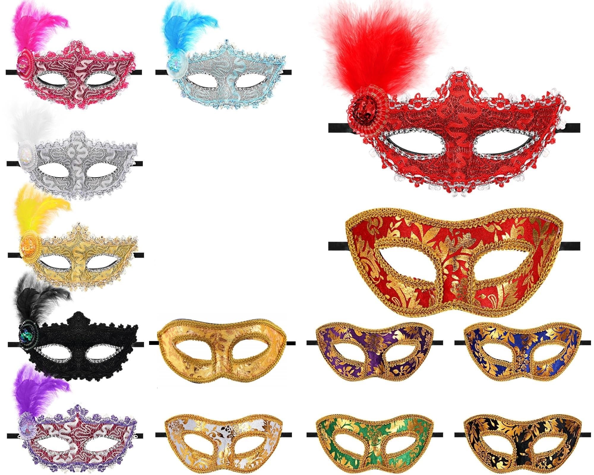 14/28/56 Stück Karneval Masken Maskerade Maske Vintage antike Venedig for Party Club(14pcs)
