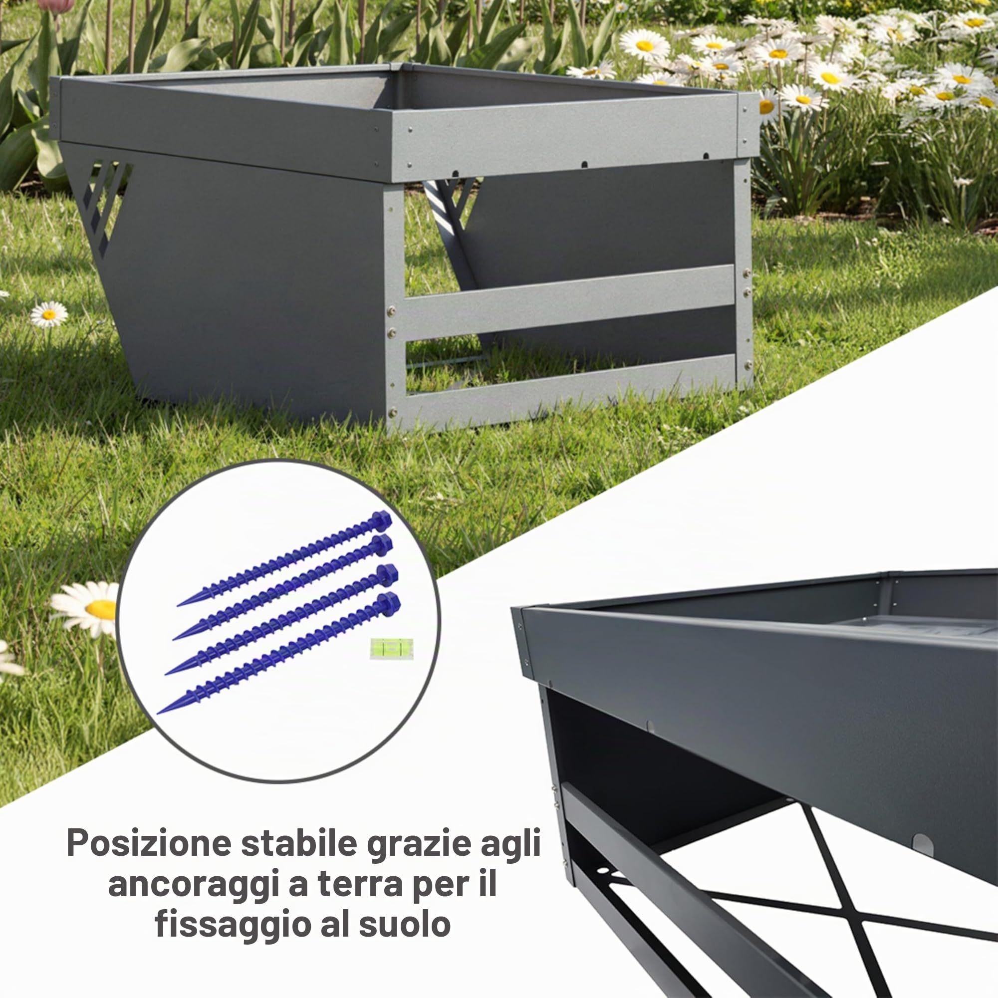Novaterra - Garage per robot tosaerba in metallo - L 60 × P 70 × A 39,6 cm - Garage premium per robot tosaerba con tettoia inclinata e adatta per piante - compatibile con i principali modelli di robot