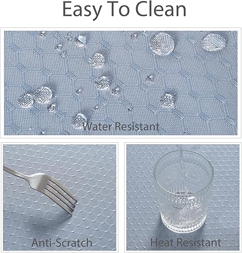 Miniatura 57 de JUCFHY - Mantel rectangular marroquí de tela jacquard a prueba de derrames y resistente al agua y al aceite, mantel decorativo para uso exterior e