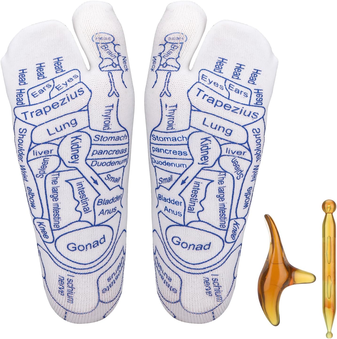 Reflexology Socks with Tools, Acupressure Socks with Trigger Point Massage, Foot Acupuncture with Pressure Point Massage Tool, Physical Discomfort Ease Relief for Men Large