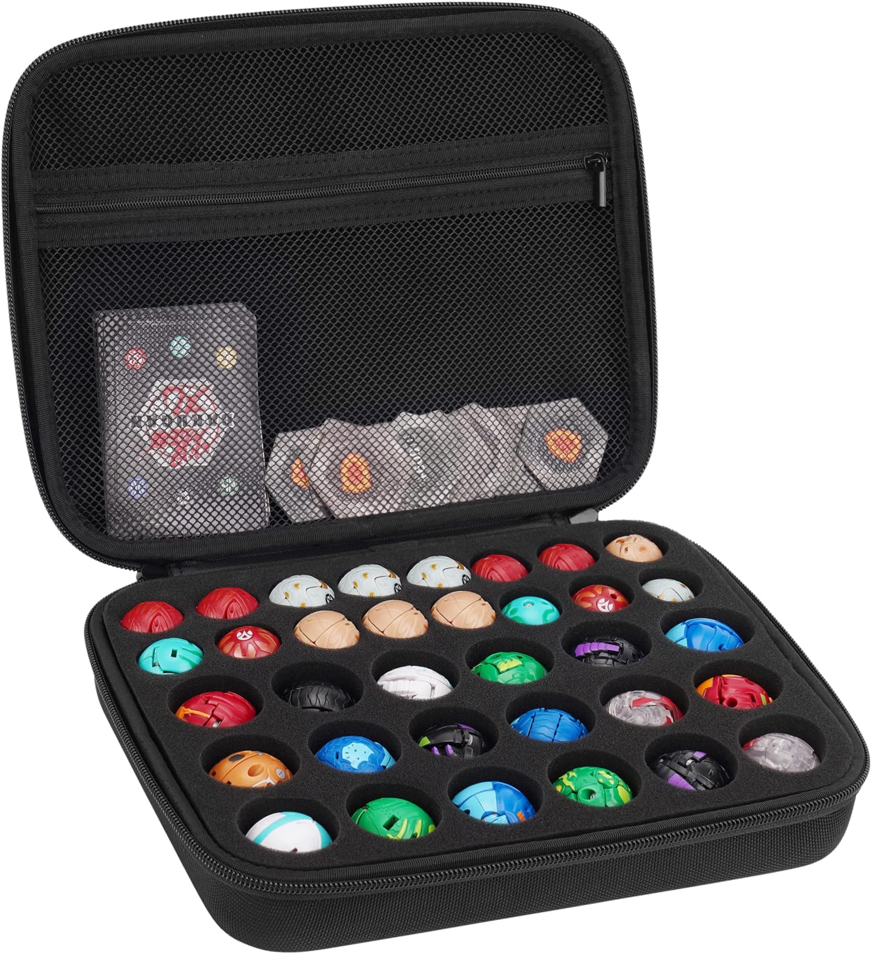 Toy Storage Box Compatible with Bakugan Battle Planet,BakuCores,Armored Alliance,Geogan Rising,Sponge is Pre-Slotted in Two Sizes,Compatible with Different Bakugan Toys(CASE ONLY)
