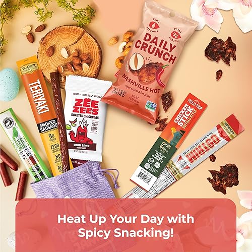 Miniatura 9 de Palitos de cecina de regalo para hombres, surtido curado de aperitivos ricos en proteínas, alternativa a la cesta de regalo de carne seca de