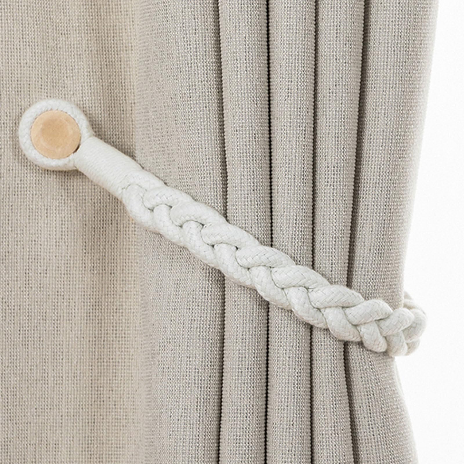 Ferma Tende con Calamita,Fascette Magnetici per Tende,Fermatenda Magnetici per Tende,Design di Corda Intrecciata Durevole,Obusto E Durevole,No Perforazione,per Tende da Interni Ed Esterni