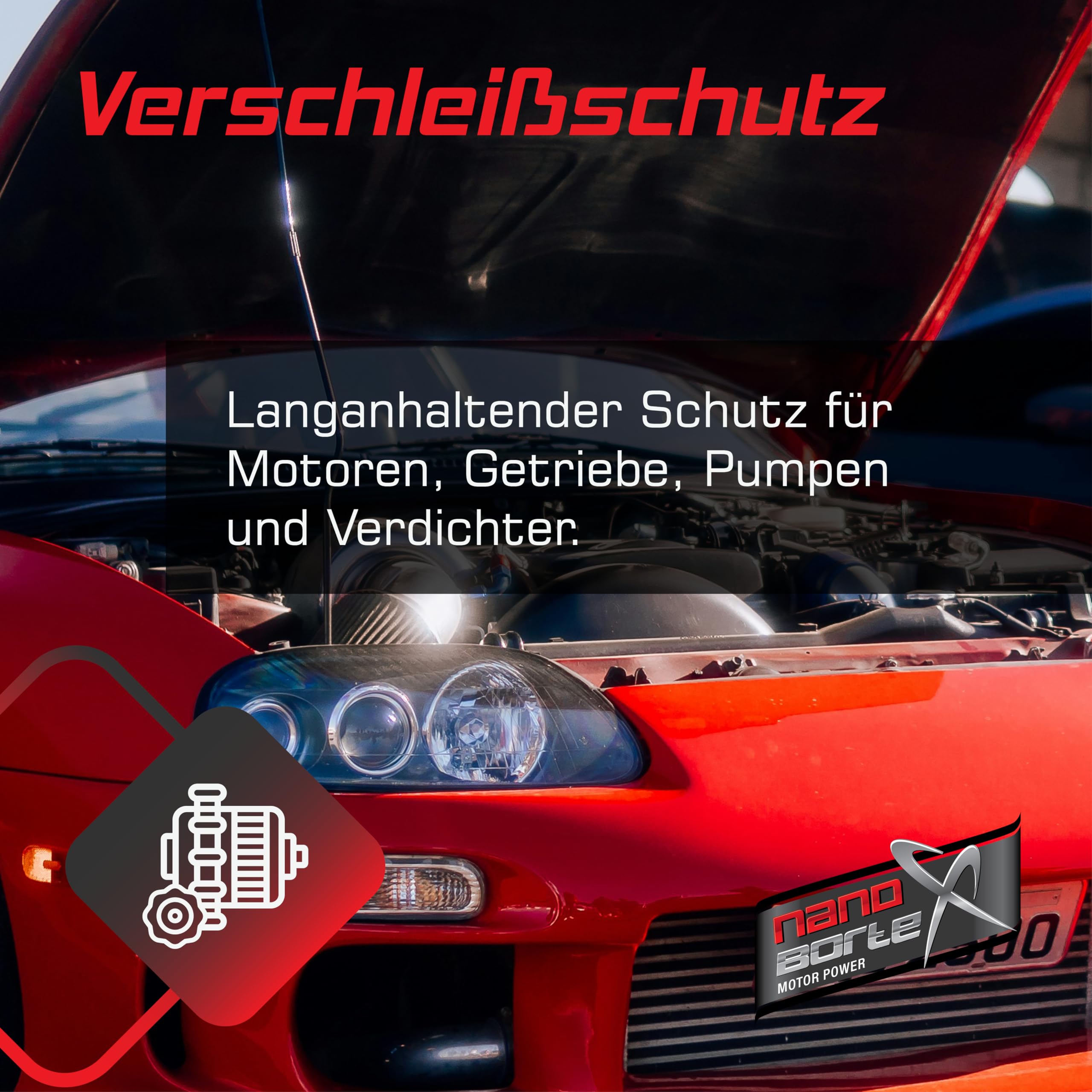 NanoBorTeX Ceramic Ultra-Boost Motoröladditiv 300ml - Hochleistungs-Keramik- und BOR-Verschleißschutz für weniger Reibung, höhere Motorlebensdauer, ruhigeres Motorverhalten & weniger Verbrauch