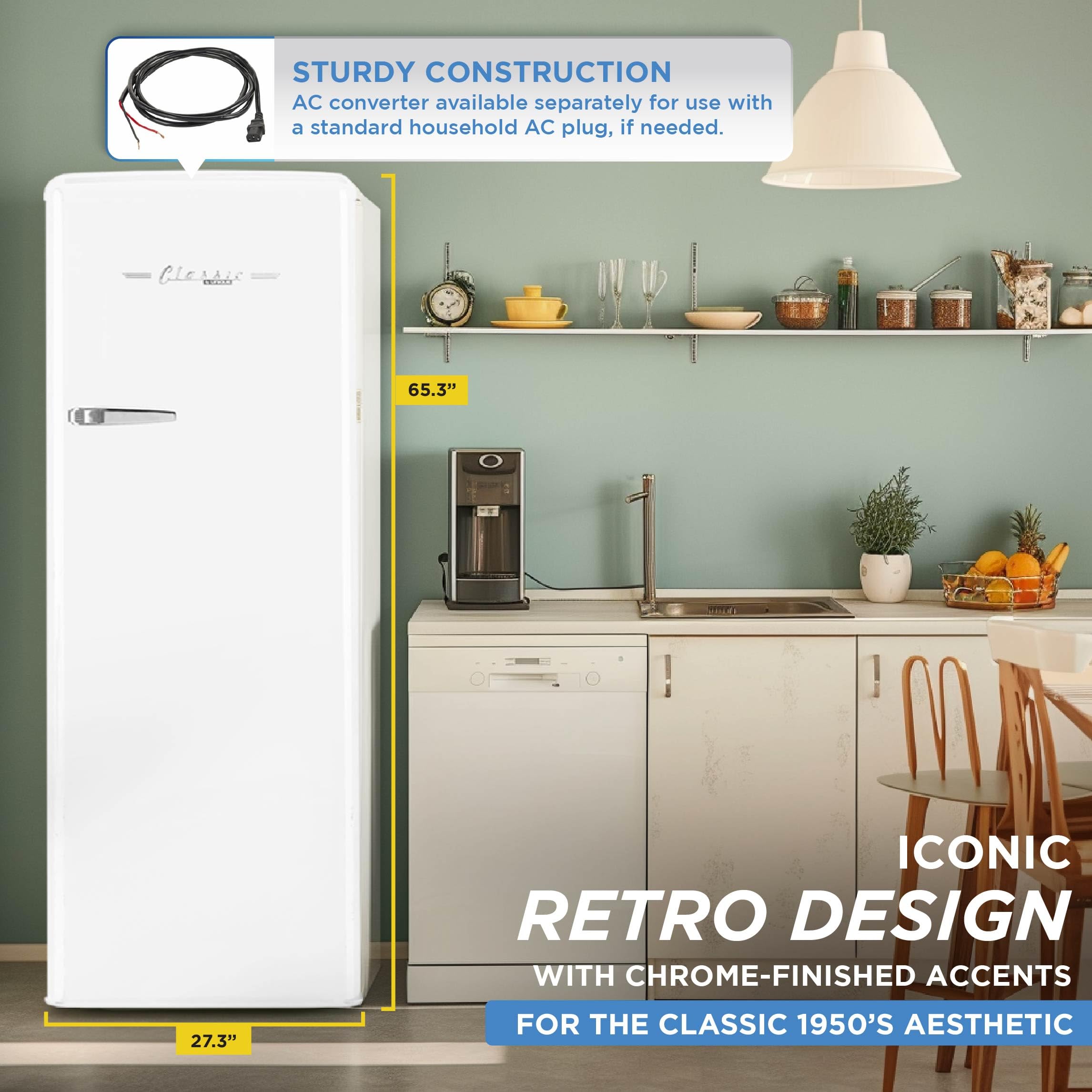 Unique Appliances Off-Grid Classic Retro Solar Powered Dc Upright Freezer, 6 Cu./Ft., Marshmallow White on Fridge.com - View 2
