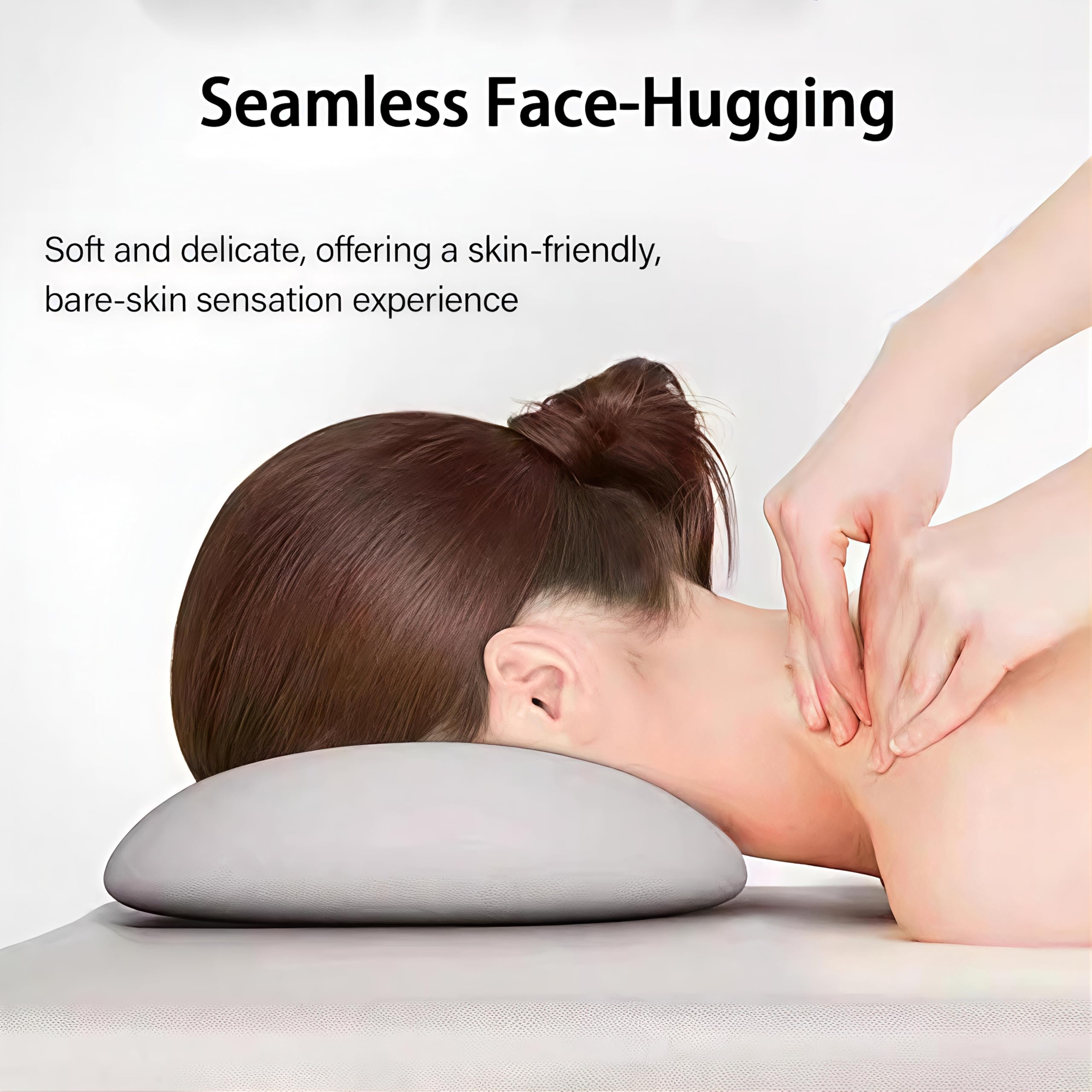 Cojín para Salón de Belleza, Almohada Facial de Masaje, Reposacabezas de Masaje para Cama, U-Forma Cómodo Cojín Boca Abajo Almohada Facial, Suave y Resistente, para Camas y Salones (Gris)