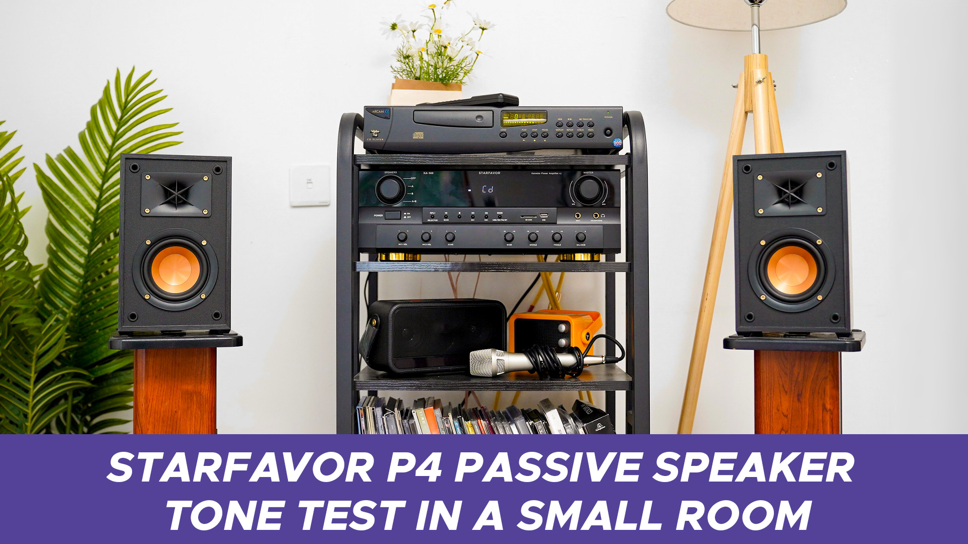 Watch Starfavor Passive Bookshelf Speakers Tone Test In Small Room