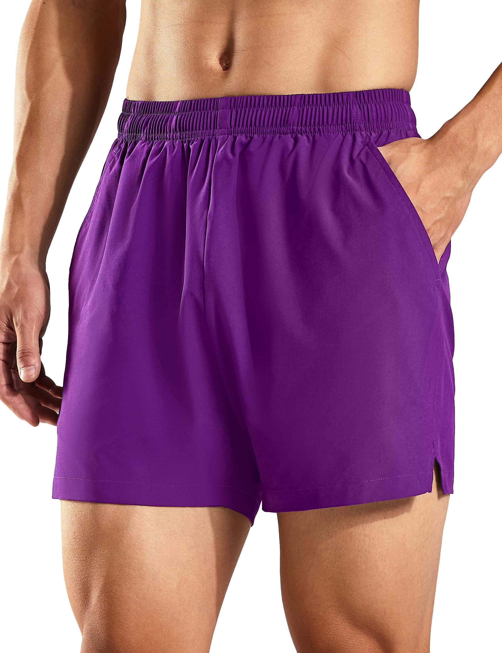 Haimont 5 Inch Mens Dry Fit Running Athletic Shorts with Pockets, Water Resistant Lightweight Quick Dry Gym Workout Shorts
