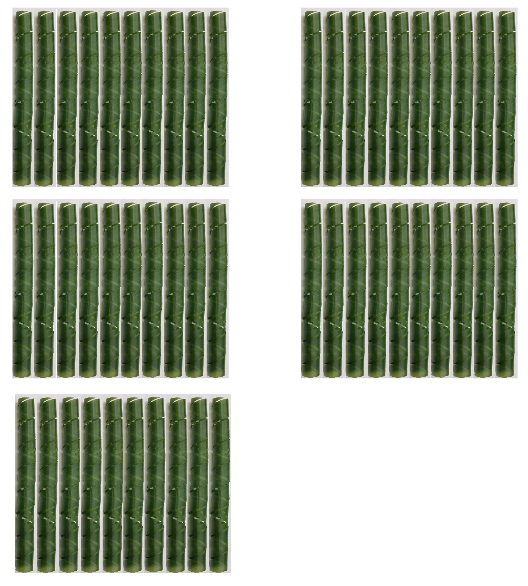 EXCOLO 50er Baumschutzspiralen Set, 90 cm lang, Flexibler Baumstamm Schutz gegen Verbiss und Fraß, witterungsbeständige grüne PET-Folie, stapelbar, ideal für Junge Bäume und Obstbäume