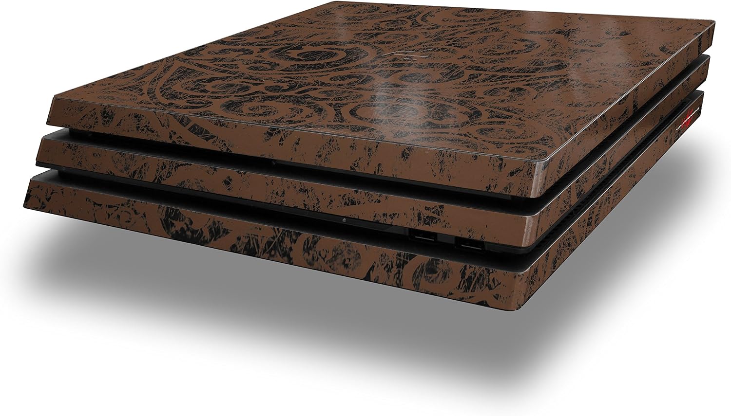 Vinyl Decal Skin Wrap Compatible with Sony PlayStation 4 Pro Console Folder Doodles Chocolate Brown