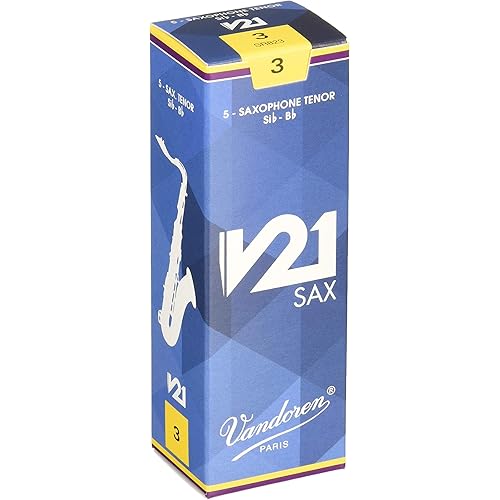 Vandoren SR823 Tenor Saxophone V21 Reeds Strength 3; Box of 5