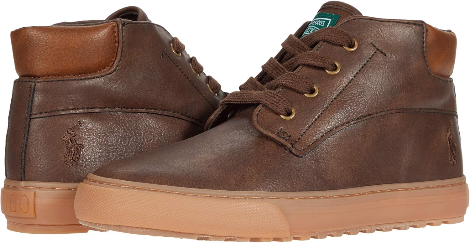 POLO RALPH LAUREN Kids Boy's Wyse (Big Kid) Chocolate Burnished/Gum 6 Big Kid M